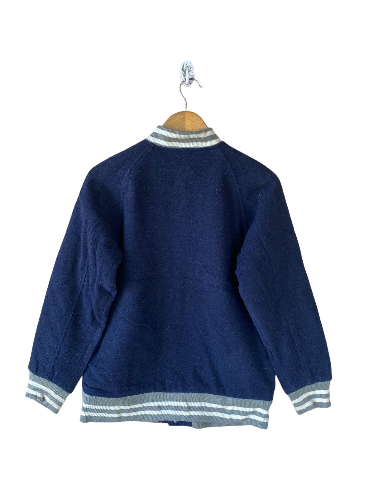 Japanese Brand Vintage Wears Inc Varsity Jacket - Navy Wool Blend - Size US M / EU 48-50 / 2 - 2 Thumbnail