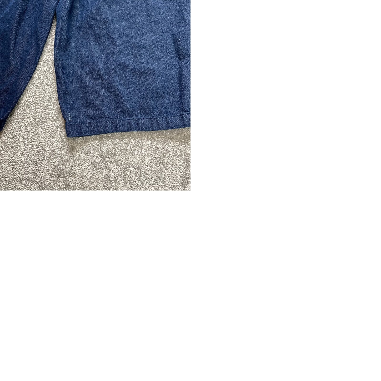 Vintage Woman Within Jeans Pants Womens Plus 28W Dark Wash Wide Leg Denim Cropped 40x20 Blue 100% Cotton Zip Adult Womens Size 27" / US 4 / IT 40 - 9 Thumbnail