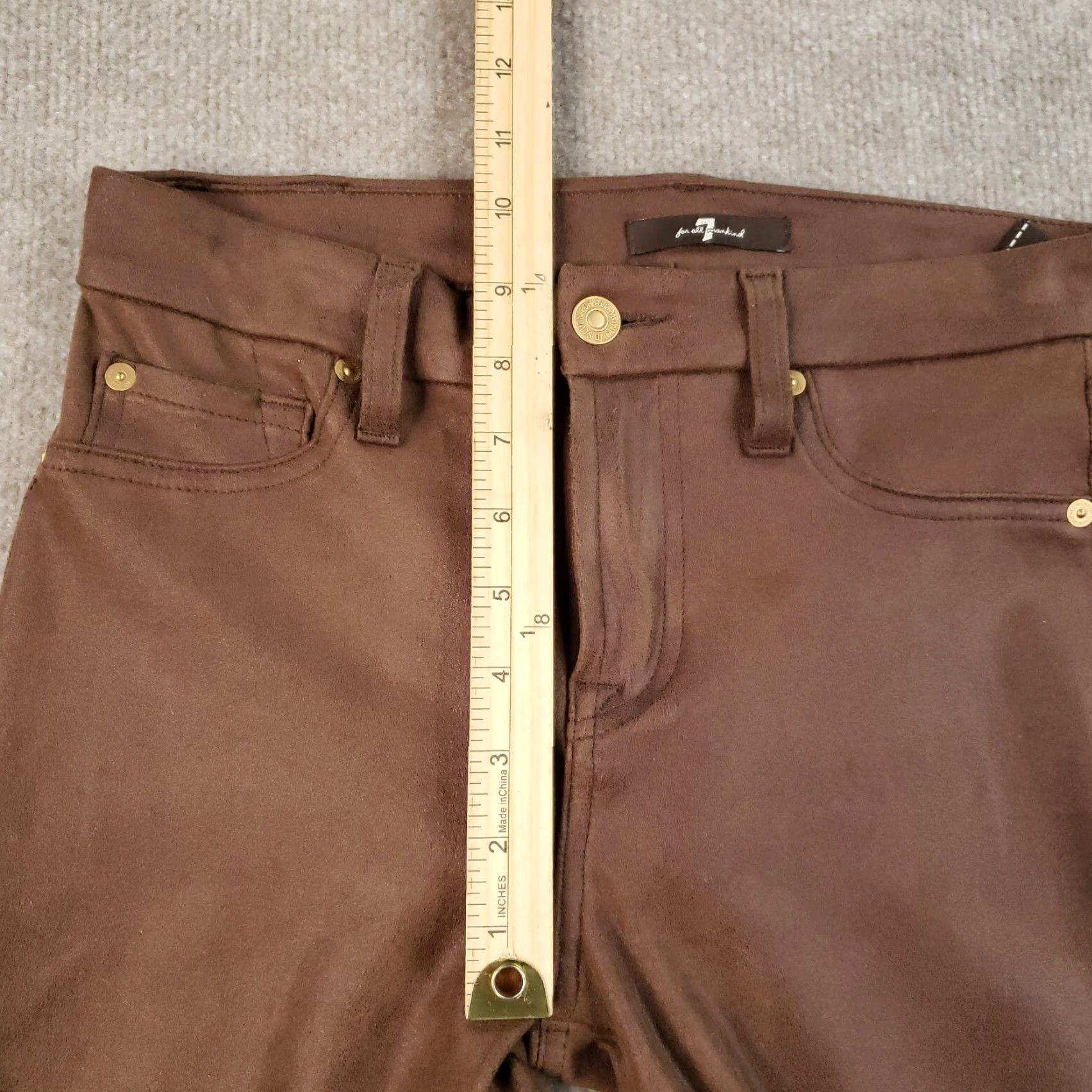 7 For All Mankind 7 For All Mankind Leggings Pants Womens Size 26 Brown Faux Suede Leather Ankle Shirt? Size 26" / US 2 / IT 38 - 7 Thumbnail