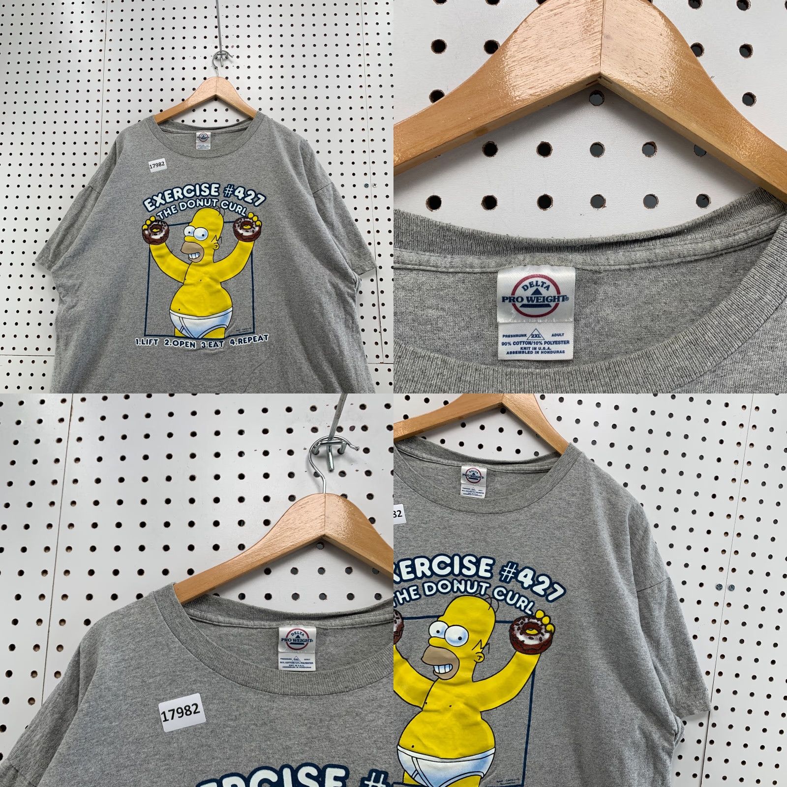 Vintage VINTAGE The Simpsons Funny Naked Workout Graphic T-Shirt Adult 2XL Gray Short Sleeve Cartoon Mens Size US XXL / EU 58 / 5 - 8 Thumbnail