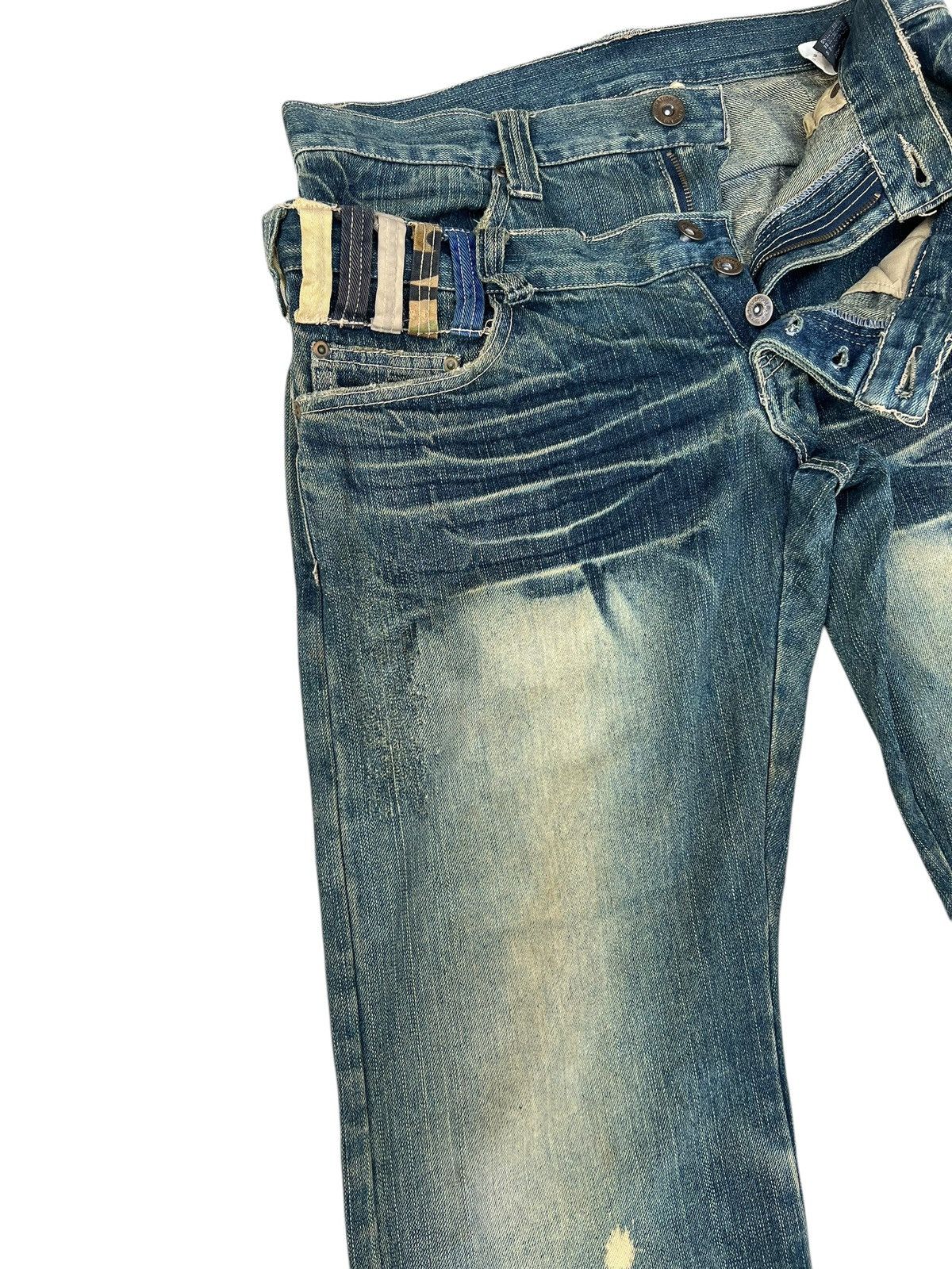 Vintage Double Waist Dirty Mud Denim Distressed Jeans Size US 31 - 6 Thumbnail