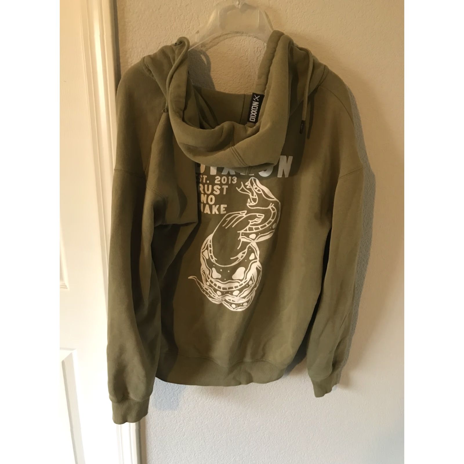 Vintage Dixxon FULL ZIP Hoodie Mens S Green Flannel Graphic Print Hooded Pockets Zip Cotton Polyester Size US S / EU 44-46 / 1 - 4 Thumbnail