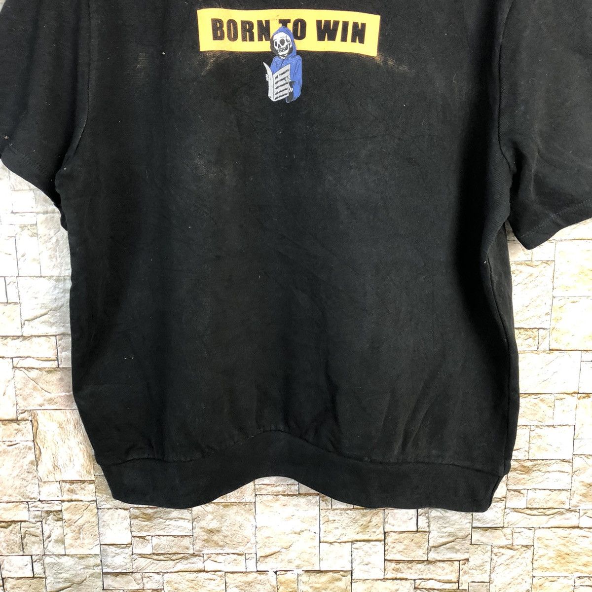Japanese Brand BORN TO WIN Black T-Shirt #A278 Size US M / EU 48-50 / 2 - 3 Thumbnail