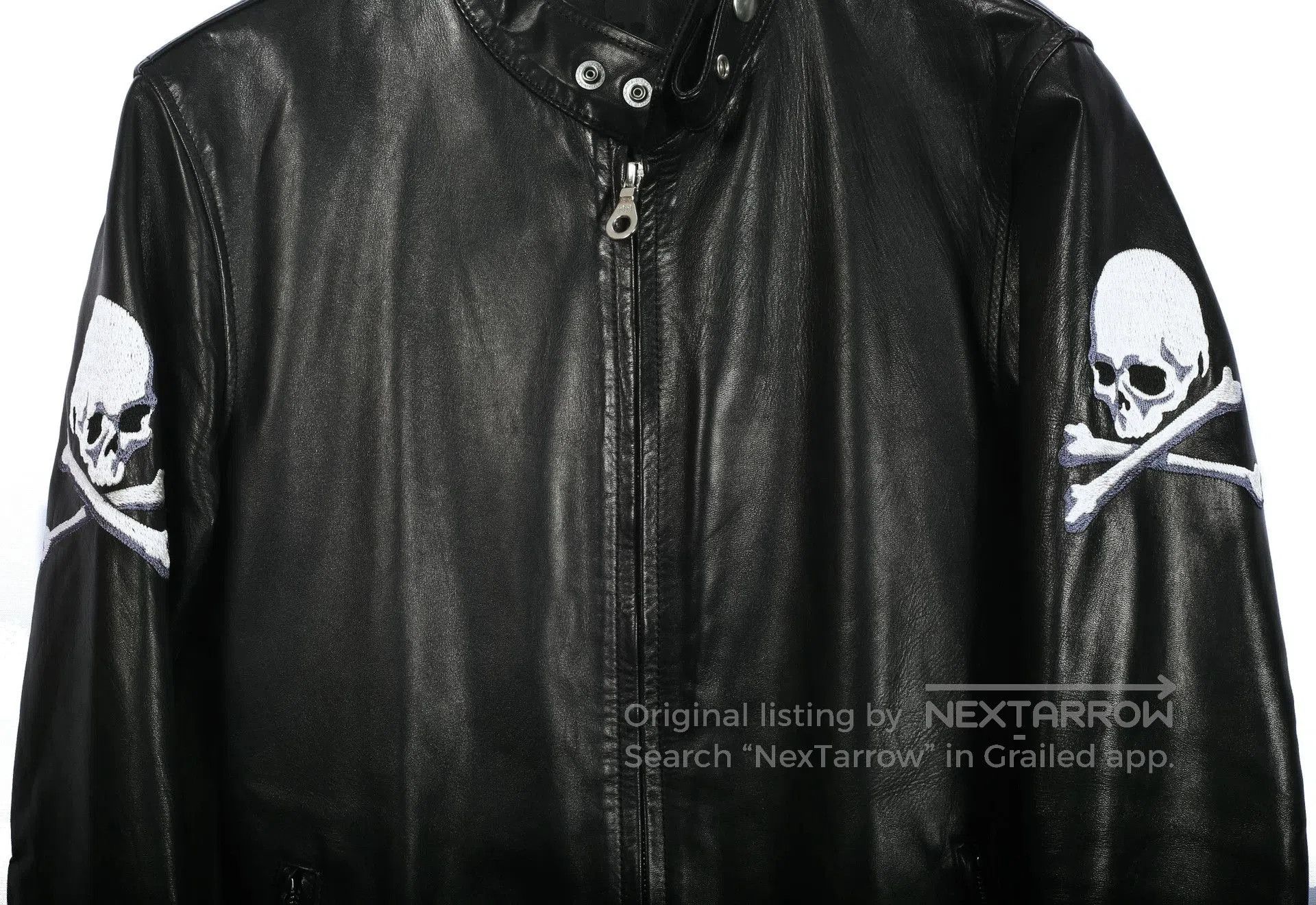 MMW MMJ Embroidered Skull Leather Jacket. Size US M / EU 48-50 / 2 - 5 Thumbnail