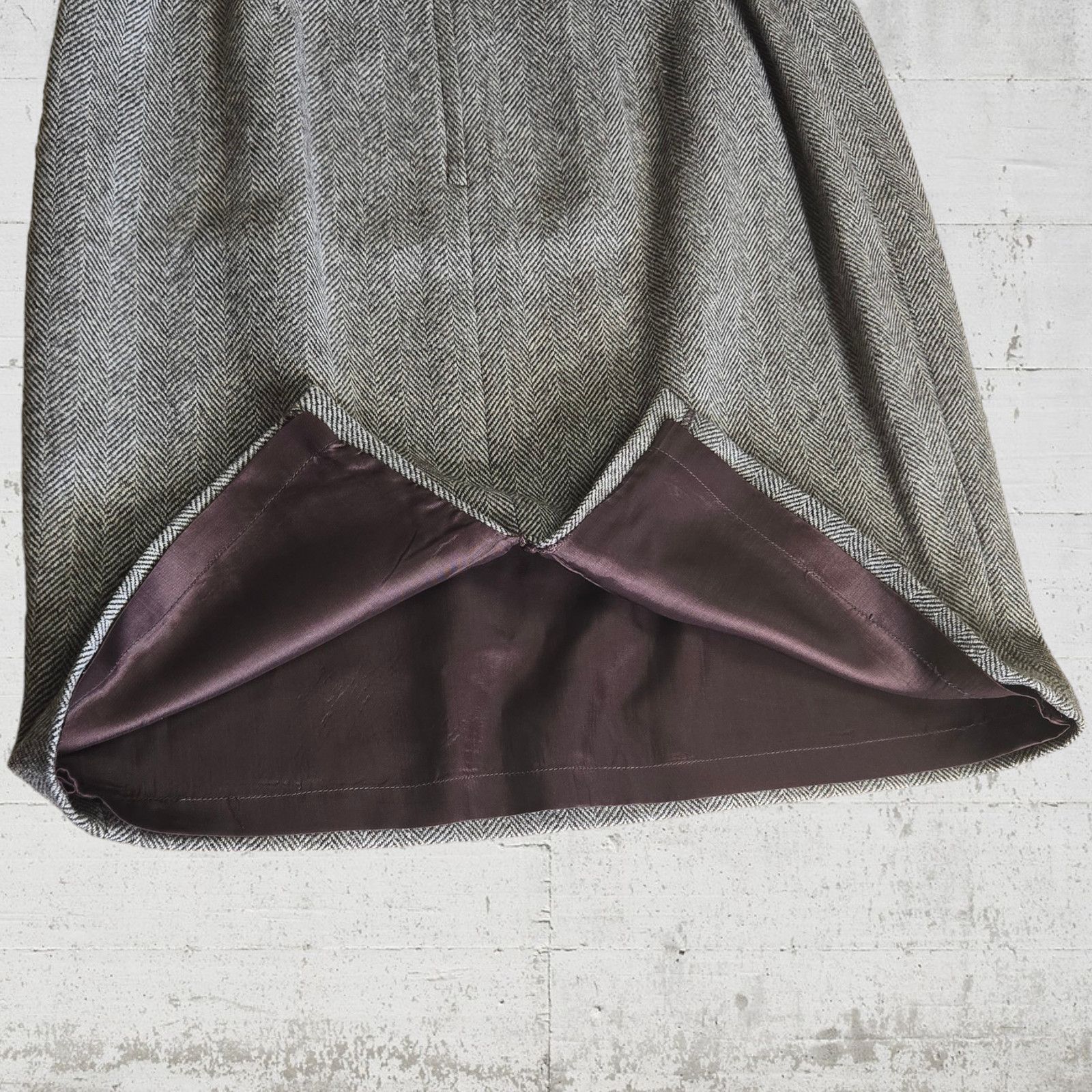 Vintage Vintage Brown Wool Pencil Skirt Size 10 Size 32" / US 10 / IT 46 - 8 Thumbnail