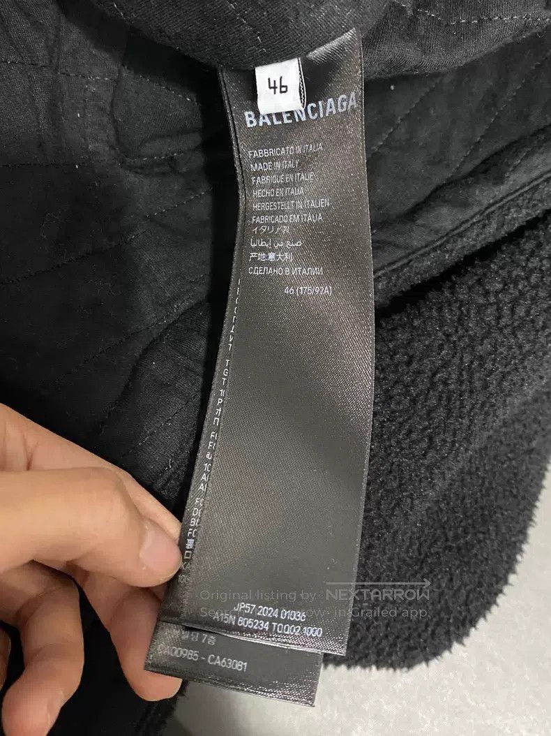 Balenciaga Balenciaga Black Teddy Sleeve Logo Jacket Size US S / EU 44-46 / 1 - 6 Thumbnail