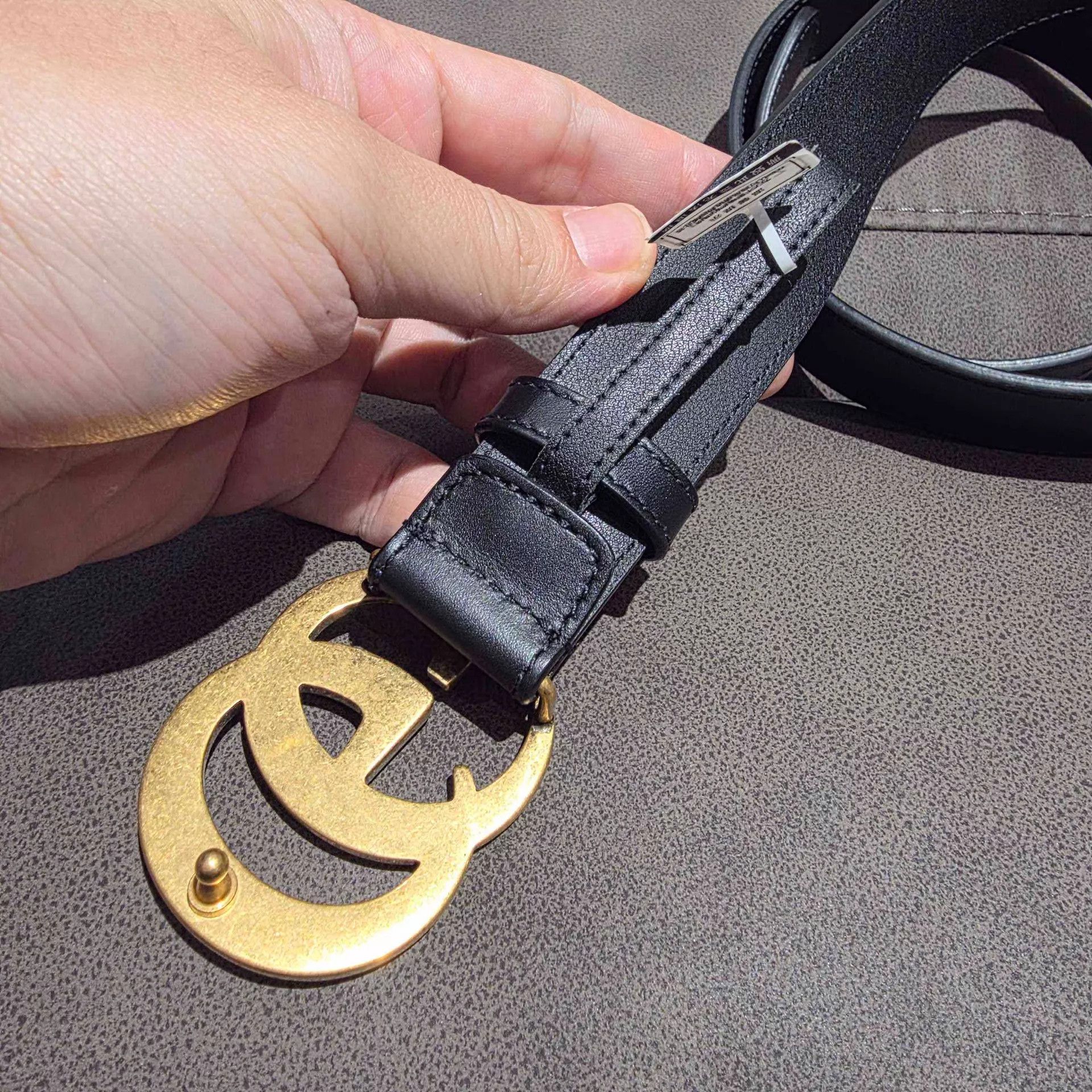 Gucci GUCCI GG Gold Logo Calfskin Belt New 80cm Size ONE SIZE - 2 Thumbnail