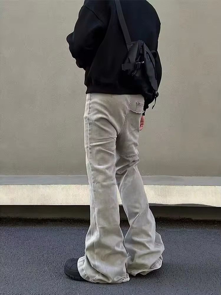 Japanese Brand × Jean Flared Gray Baggy Denim Jeans Size US 33 - 4 Thumbnail