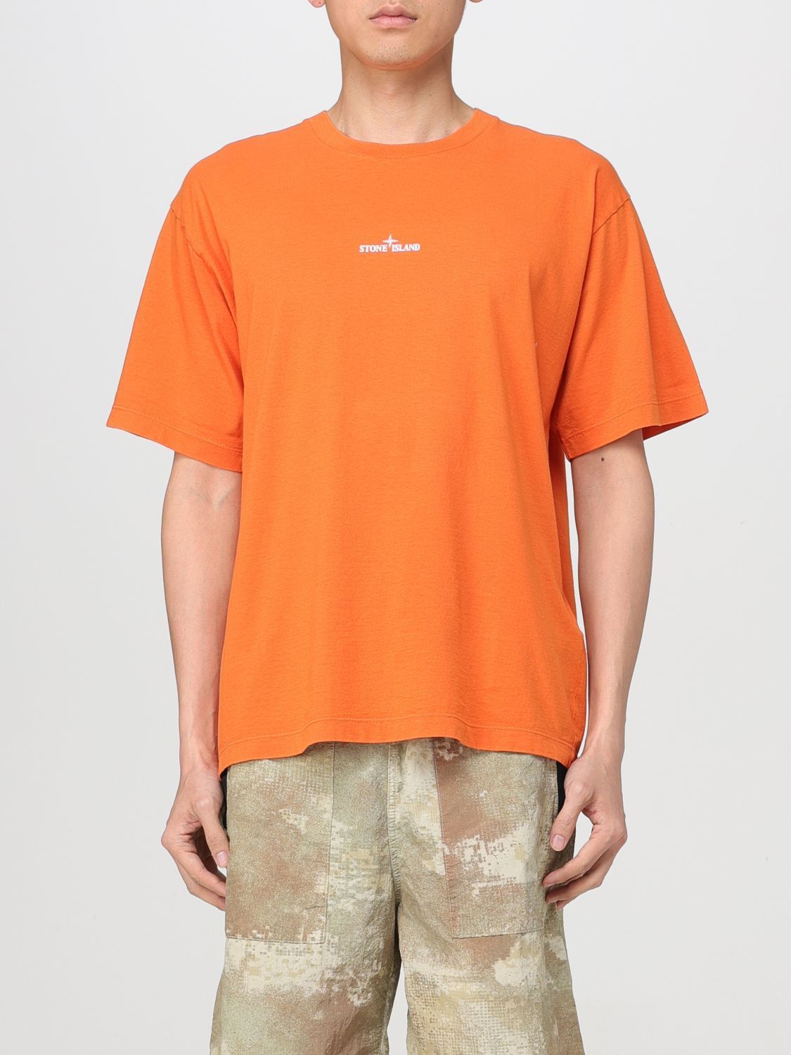 image of Stone Island T-Shirt Men Orange (Size 2XL)