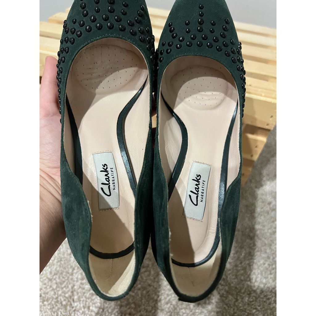 Clarks Clarks Narrative Women's Pump Heels Shoes Suede Dark Green B Size US 7 / IT 37 - 6 Thumbnail