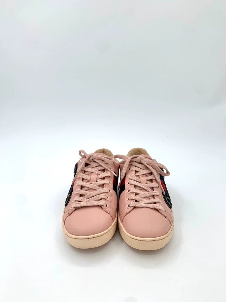 Gucci Gucci Size 35 Pink webbing mandarin duck tail lace-up casu Size US 5 / EU 37 - 3 Thumbnail
