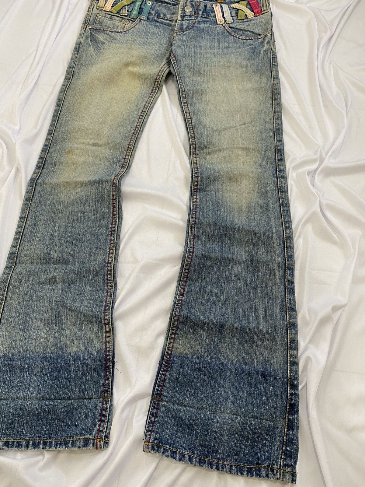 GOSTAR DE FUGA × If Six Was Nine × Japanese Brand double waist flare ifsx style jeans pant clef de sol Size US 28 / EU 44 - 3 Thumbnail