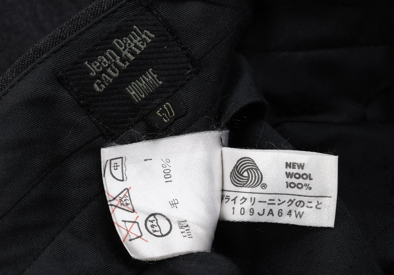 Jean Paul Gaultier Wool Tapered Trousers in Charcoal, Size 50 Size US 34 / EU 50 - 16 Thumbnail