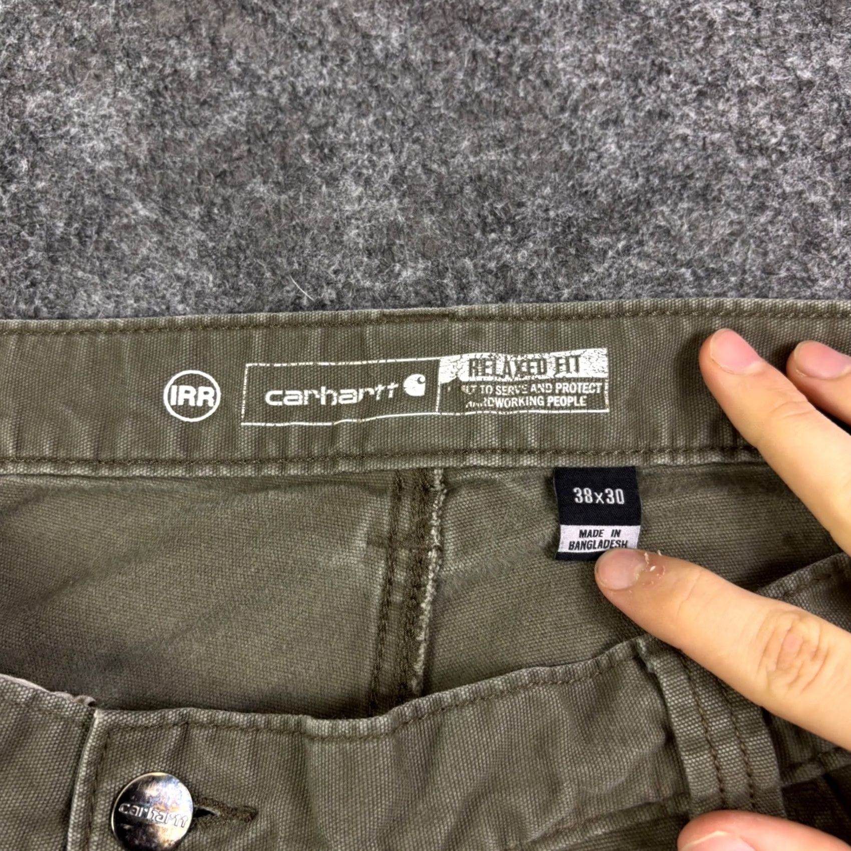 Carhartt Carhartt Mens Relaxed Fit Double Front Work Pants Olive Green 38x30 Carpenter Size US 38 / EU 54 - 6 Thumbnail