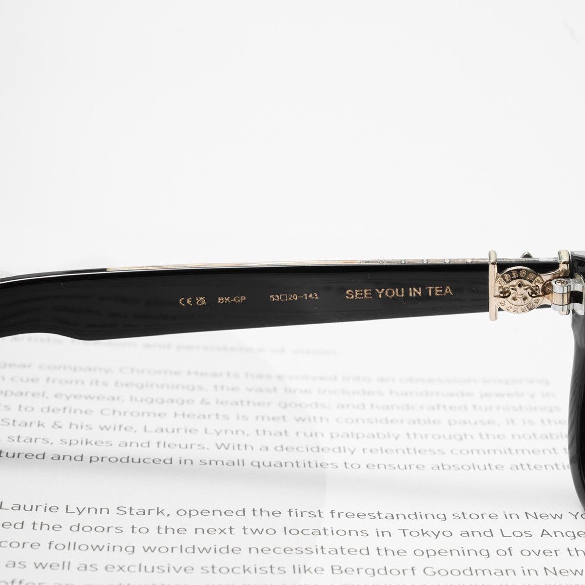 Chrome Hearts CHROME HEARTS SEE YOU IN TEA BLACK-GOLD PLATED GLASSES Size ONE SIZE - 5 Thumbnail