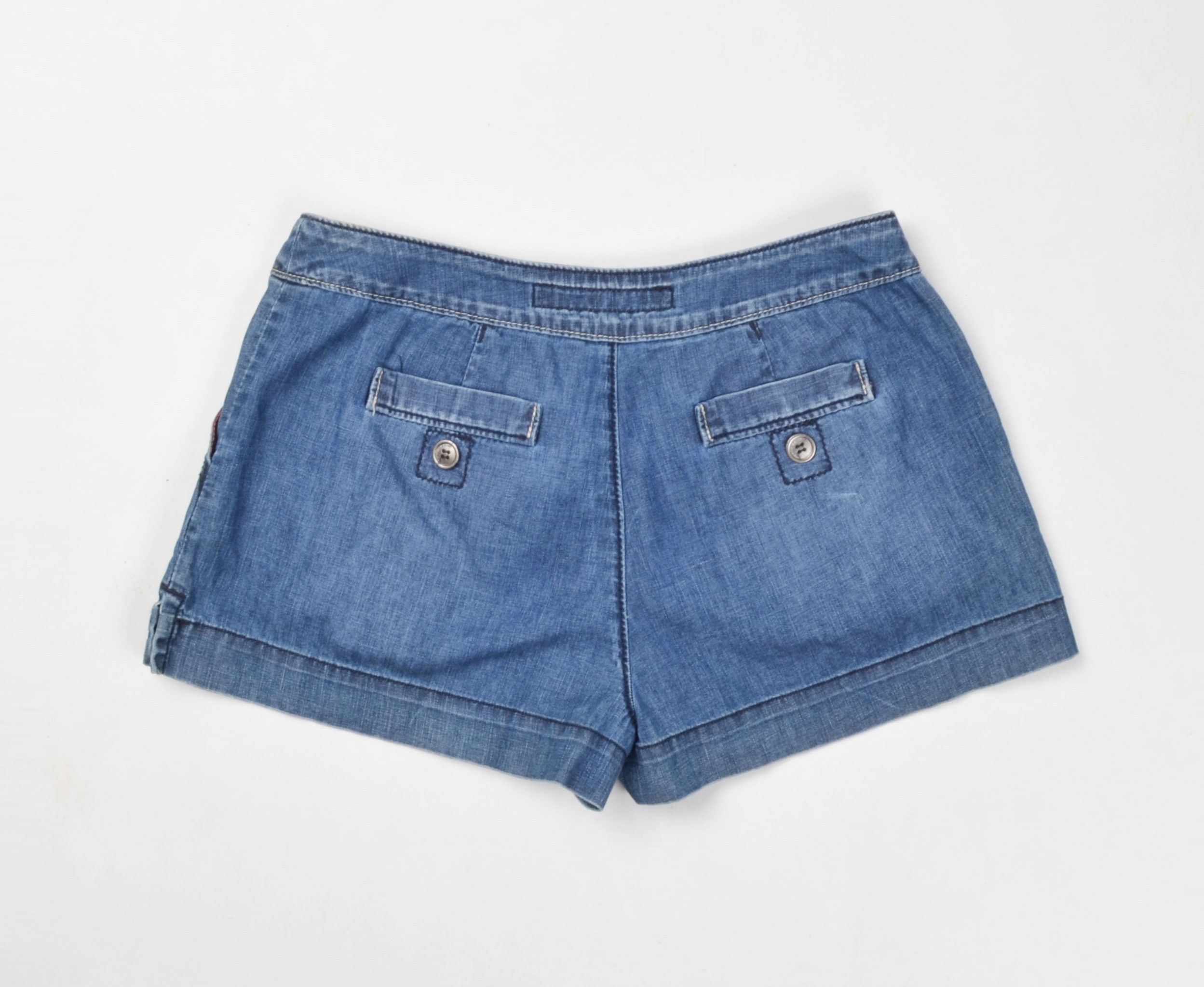 Designer × Miss Sixty Miss Sixty Y2K Coquette Blue Denim Ducky Hot Pants Shorts Size 29" - 10 Thumbnail