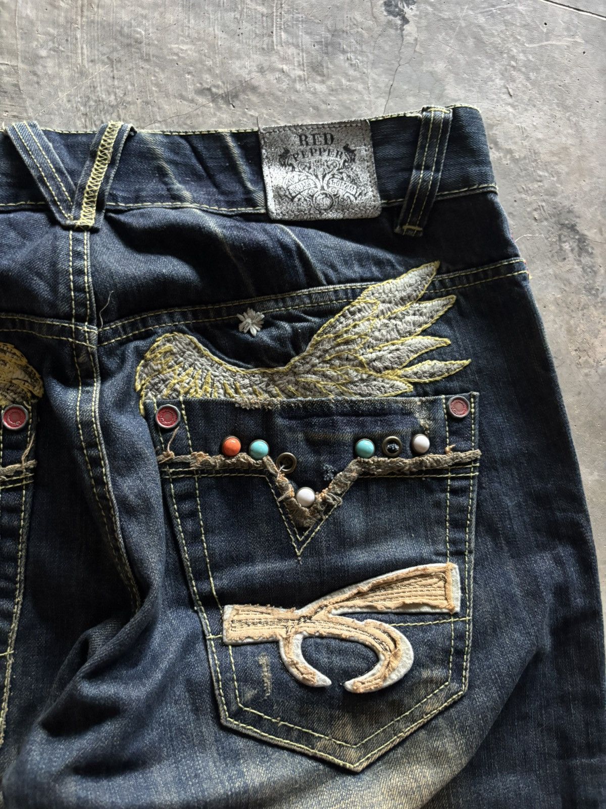 If Six Was Nine FLARE RED PEPPER WING POCKET RUSTY MUDMAX JAPANESE DENIM Size US 36 / EU 52 - 17 Thumbnail