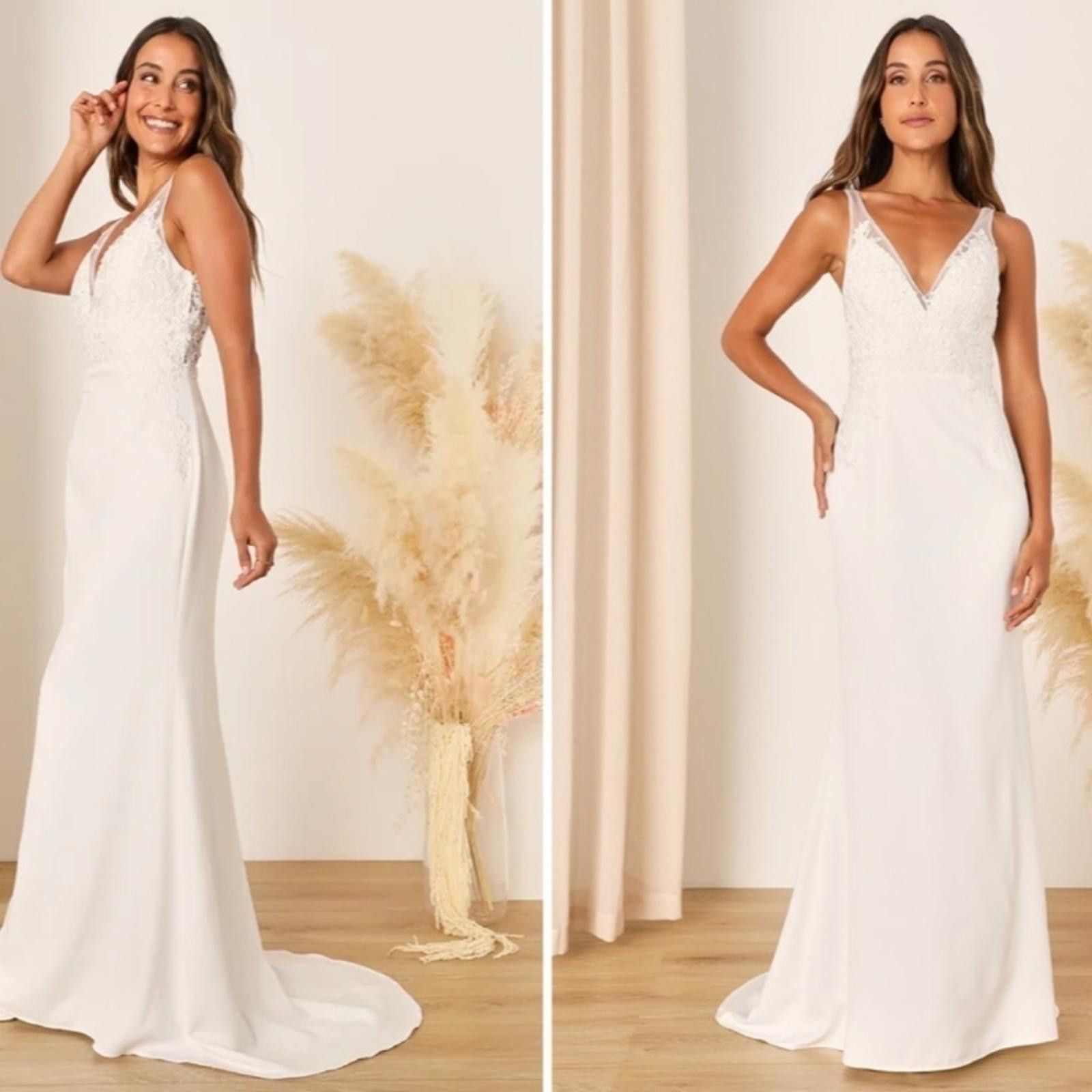 Lulus LULUS Bridal Wedding Elegant Sophisticated Sexy Floral Gown Size M / US 6-8 / IT 42-44 - 3 Thumbnail