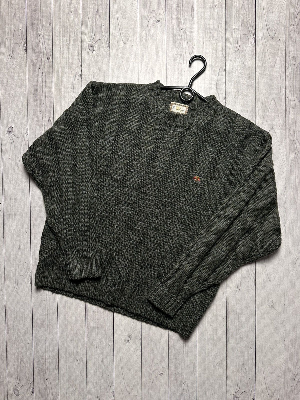 image of Vintage Sweater Thomas Burberry Green Wool Size L, Men's