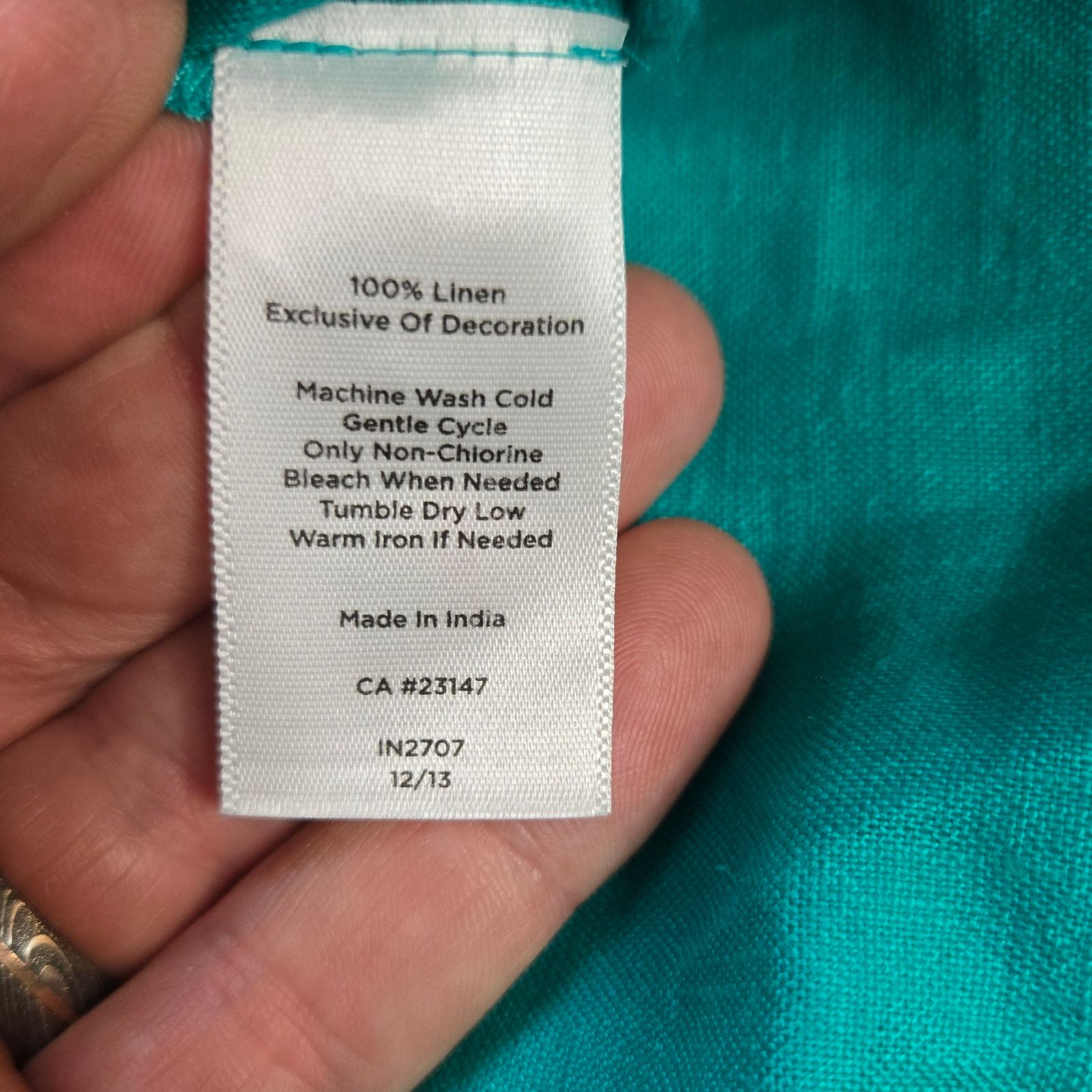 Other Talbots Teal Embroidered Linen Blouse Size Large Size L / US 10 / IT 46 - 7 Thumbnail