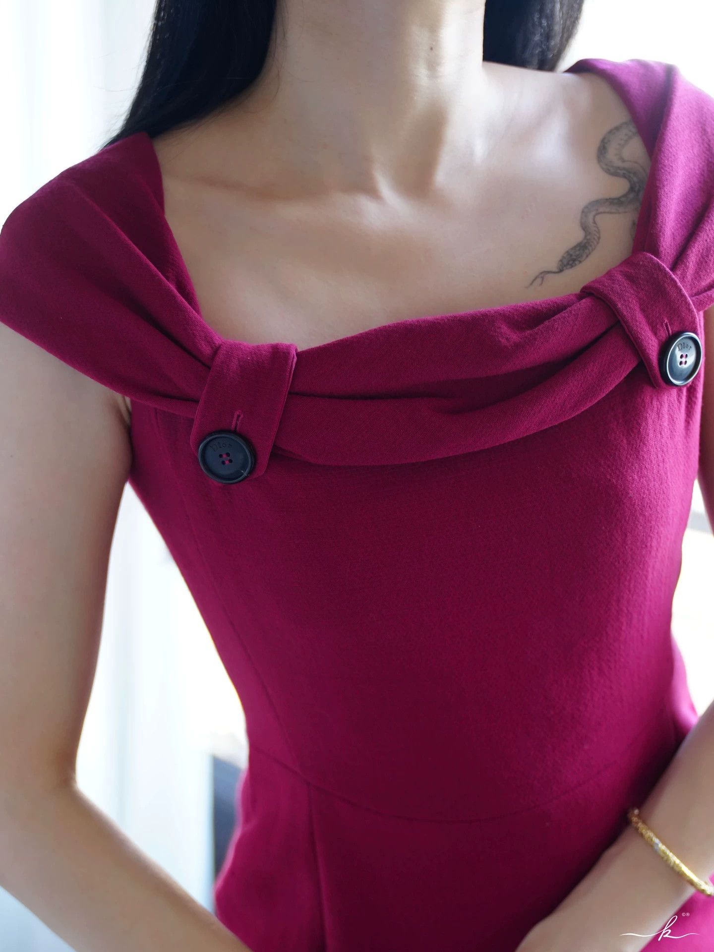 Dior Dior John Galliano Fuchsia Wool Bodycon Dress FR40 Size M / US 6-8 / IT 42-44 - 6 Thumbnail