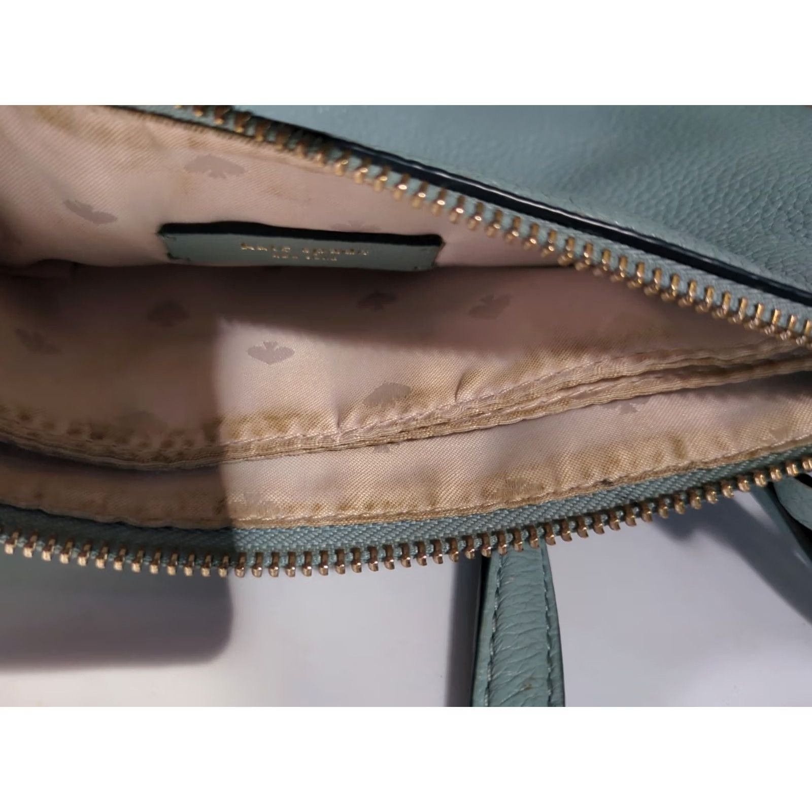 Vintage kate spade new york Bailey Leather Crossbody Purse Women's Small Blue Pebbles Zip Size ONE SIZE - 6 Thumbnail