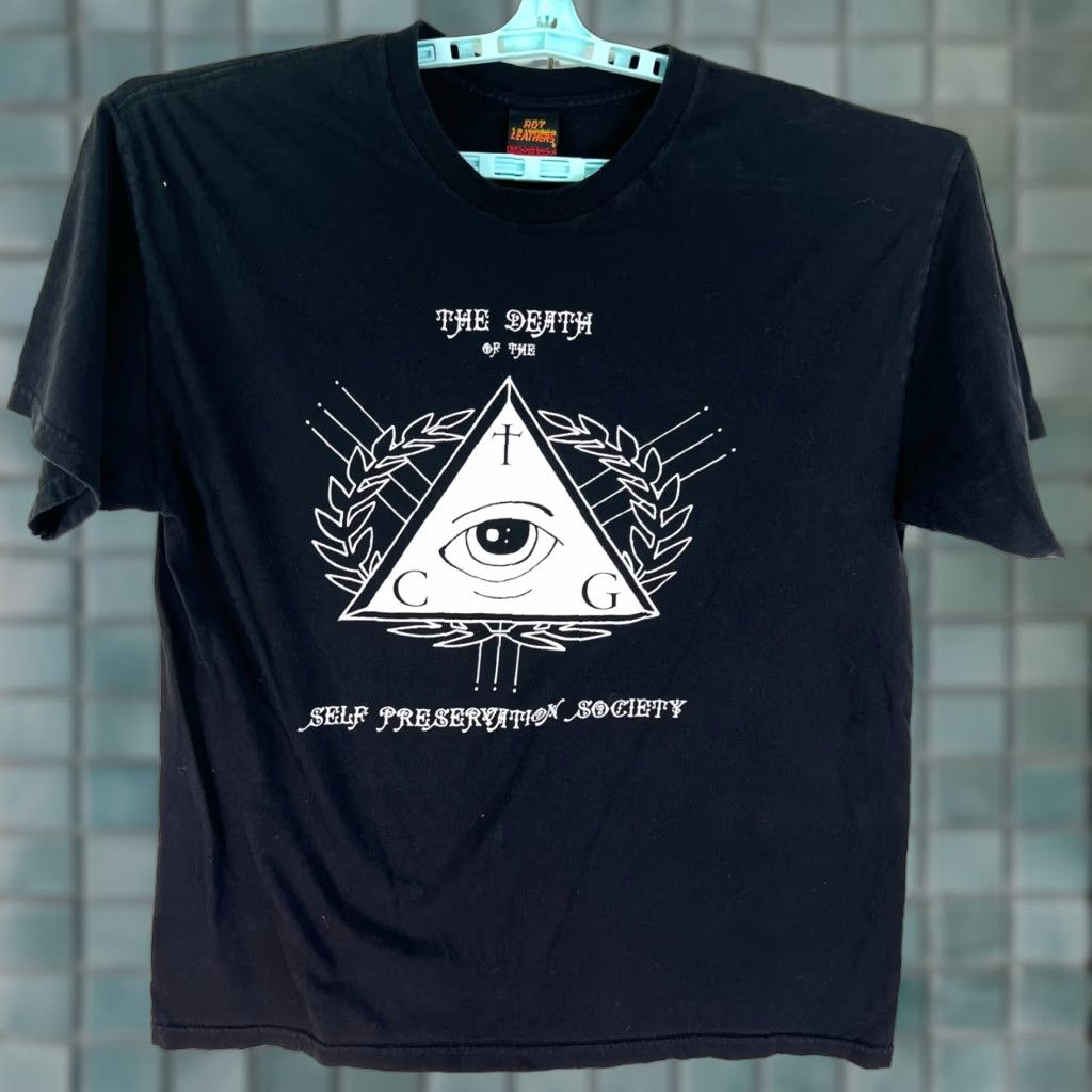 Vintage VINTAGE Hot Leather All Seeing Alternative Shirt XL Black US Seller Men's Short Sleeve Crew Neck Graphic Print 100% Cotton T-Shirt 90s/90s Theme Size US XL / EU 56 / 4 - 1 Thumbnail