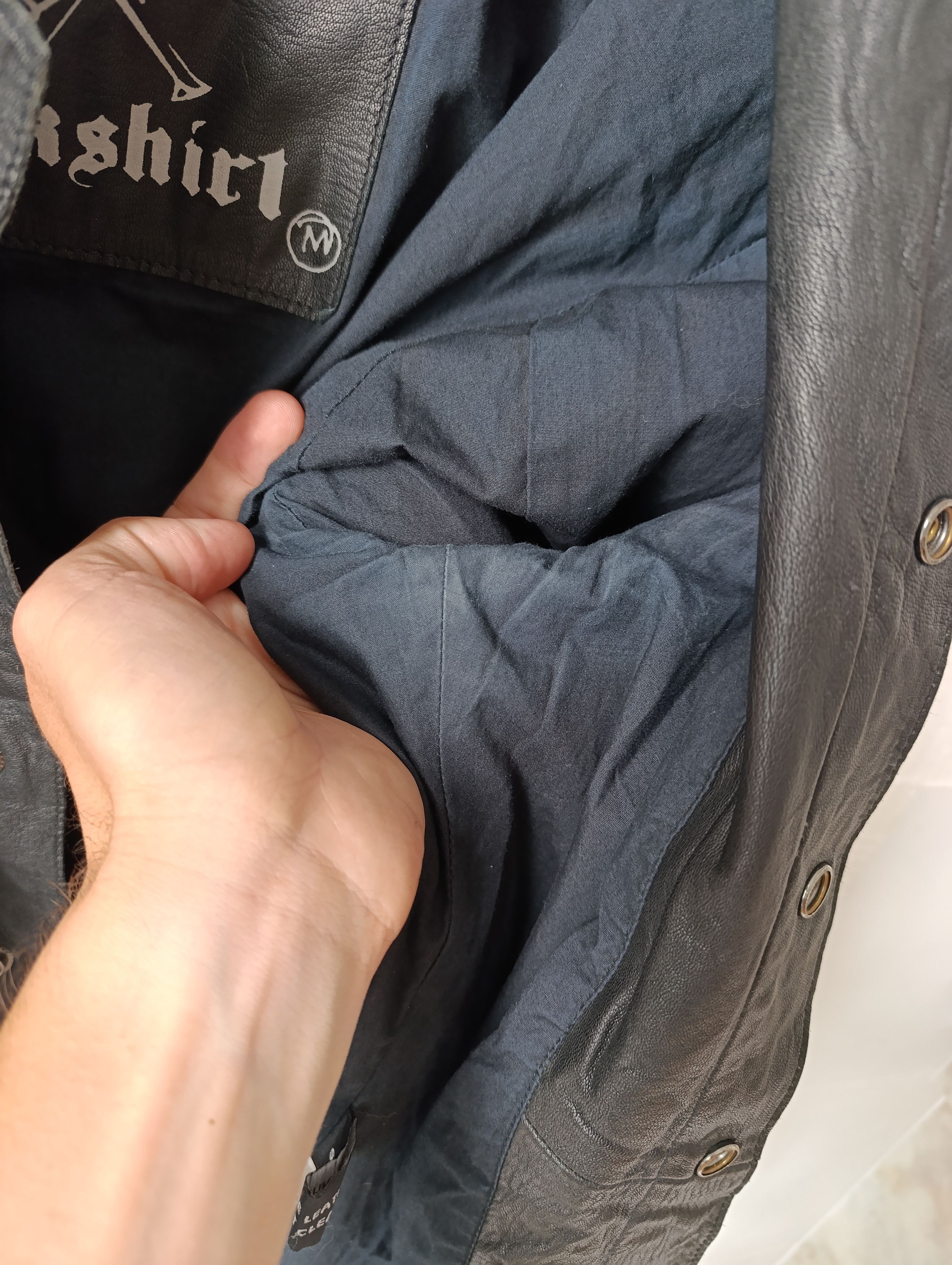Allsaints ALLSAINTS BLACK LEATHER ROCK SHIRT JACKET Size US M / EU 48-50 / 2 - 13 Thumbnail