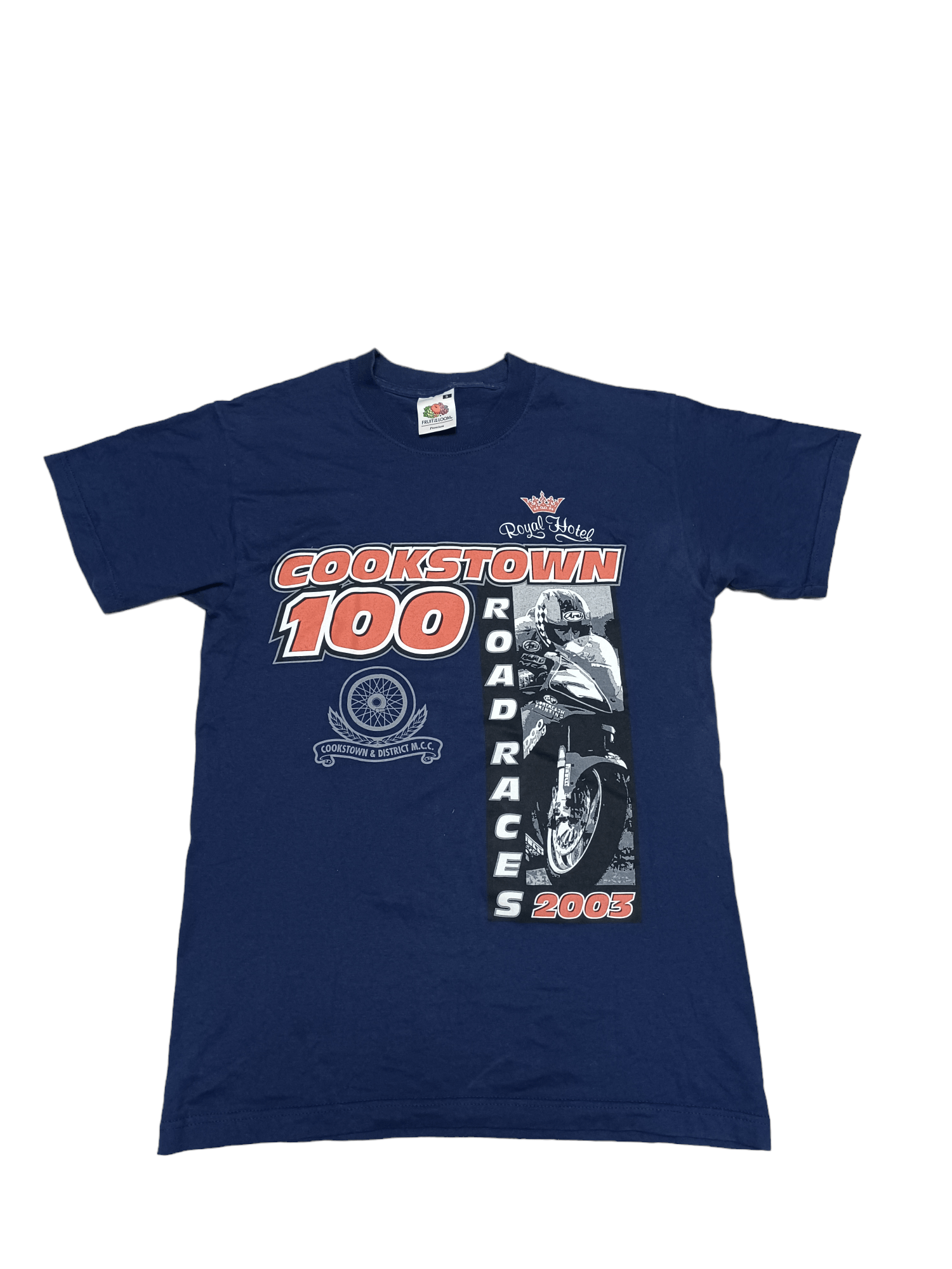 Fruit Of The Loom 2003 VINTAGE UK BIKE FOTL RACING BOTH SIDES PRINTED TEE Size US S / EU 44-46 / 1 - 1 Thumbnail