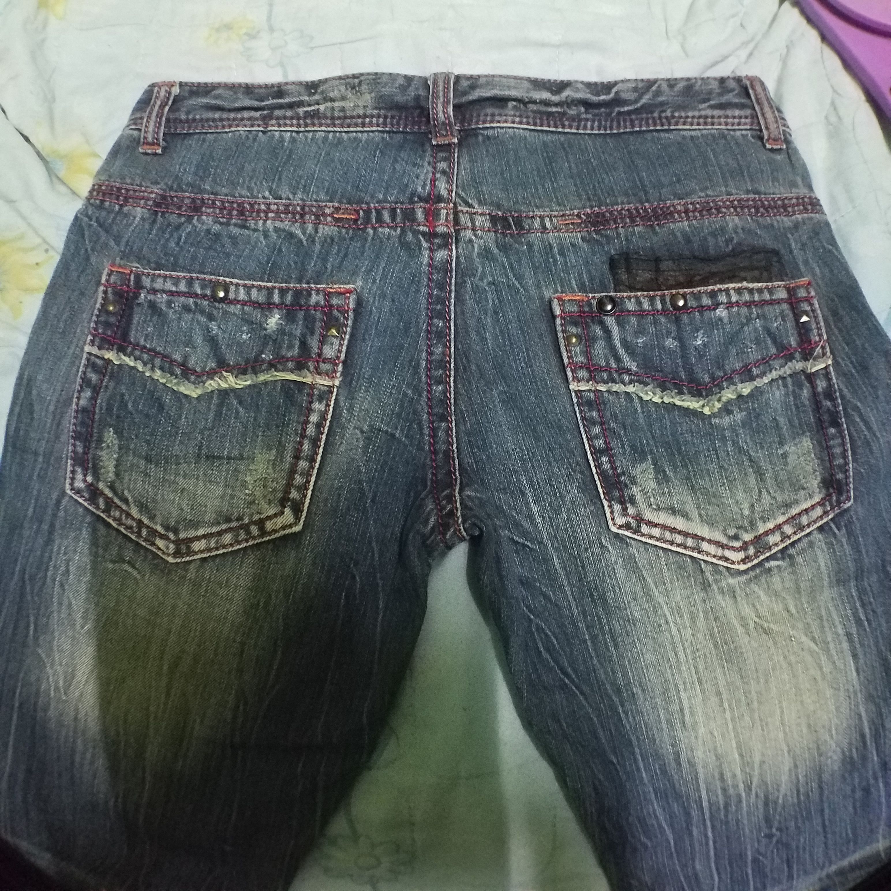 Japanese Brand shinehill distress denim with stud bell bottom Size 32" / US 10 / IT 46 - 8 Thumbnail