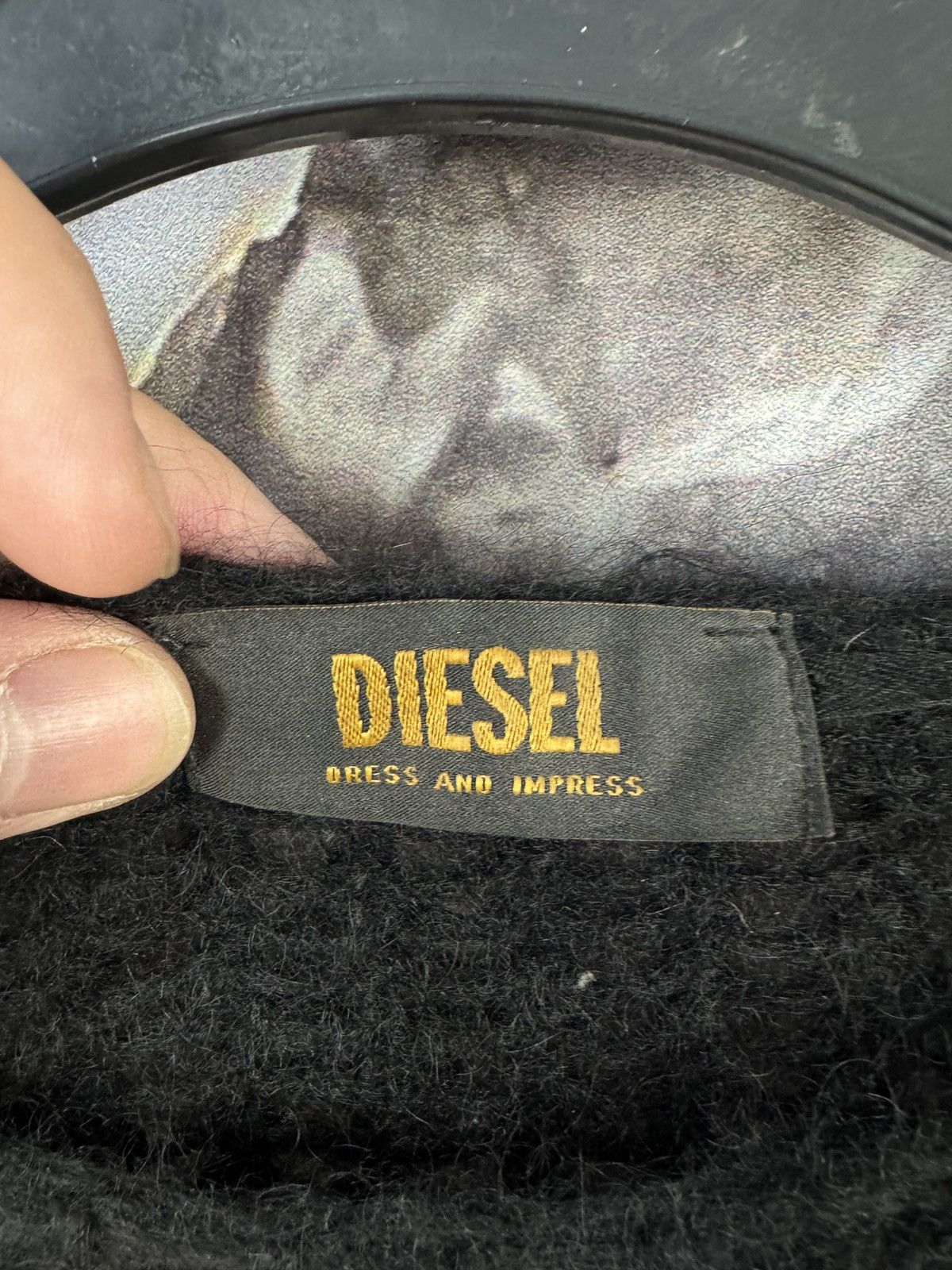 Diesel Black Gold Diesel Dress and Impress Distressed Black Knit Sweater SizeS Size US S / EU 44-46 / 1 - 8 Thumbnail