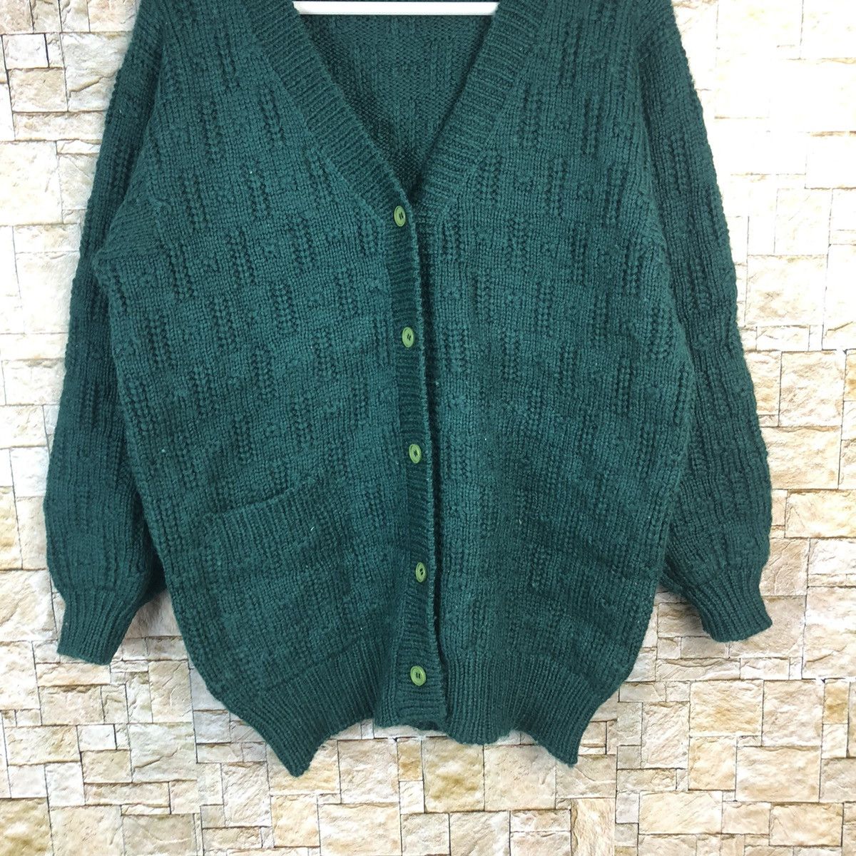 Vintage Japanese Brand Green Cardigan Knitwear #A938 Size M / US 6-8 / IT 42-44 - 3 Thumbnail