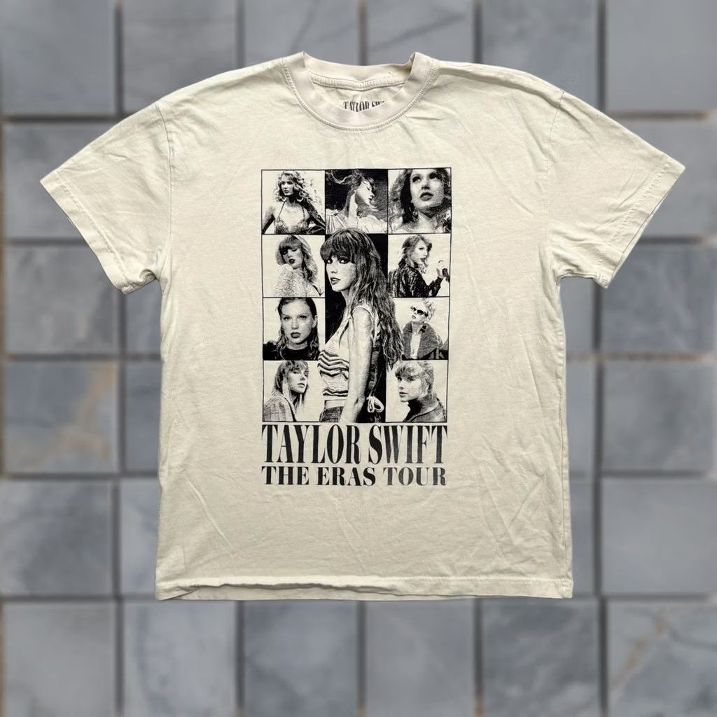 Vintage Taylor Swift Eras Tour Shirt Mens Medium White Tee Graphic Print Concert Dual Sided Crew Neck T-Shirt Size US M / EU 48-50 / 2 - 1 Thumbnail