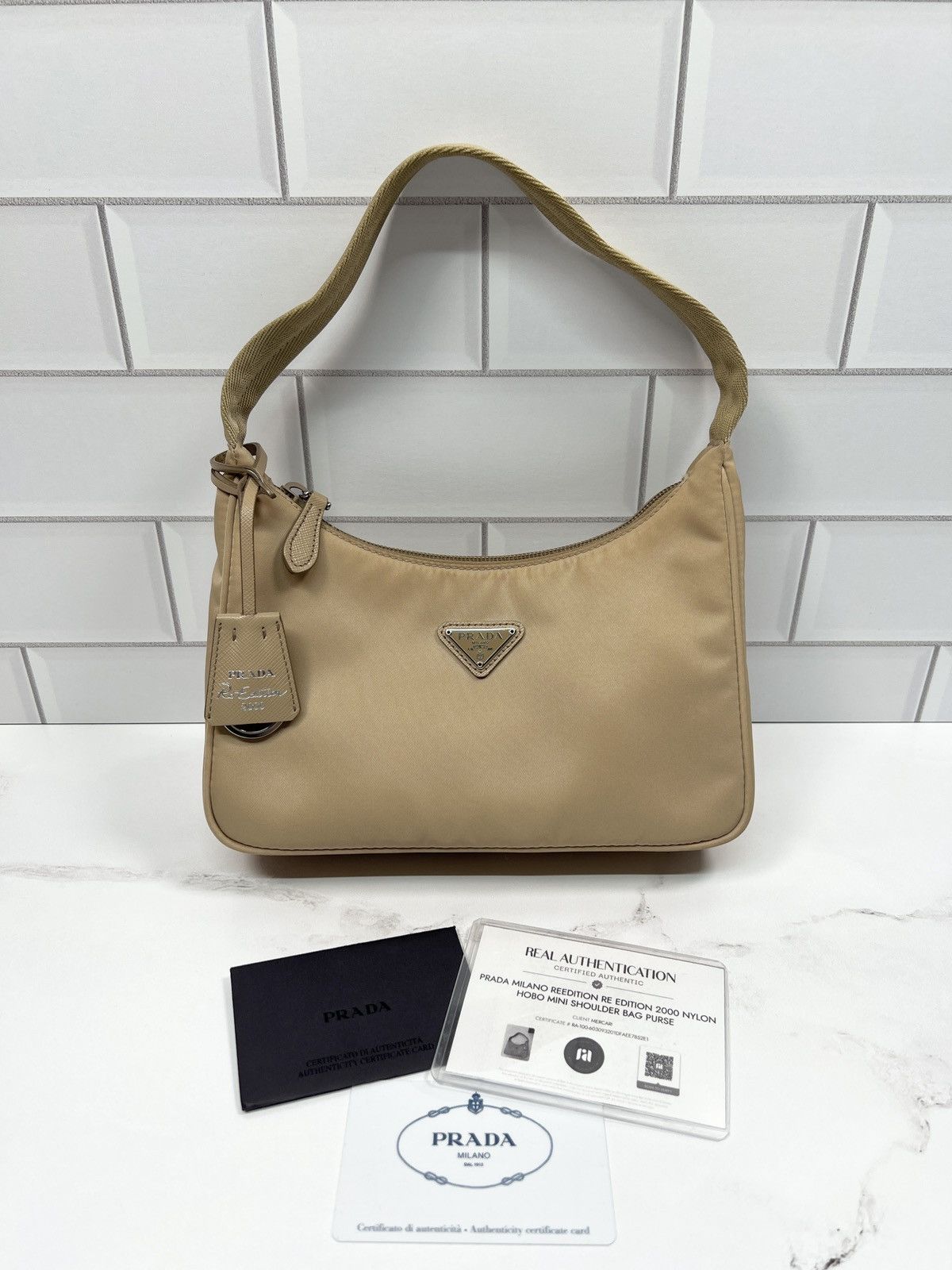 Prada Milano Reedition 2000 Nylon Hobo Shoulder Bag Purse