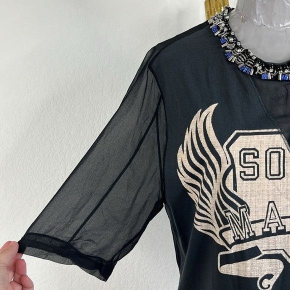 3.1 Phillip Lim 3.1 Phillip Lim Sonomama Oversize Tee with Beaded Collar She Size XS / US 0-2 / IT 36-38 - 4 Thumbnail