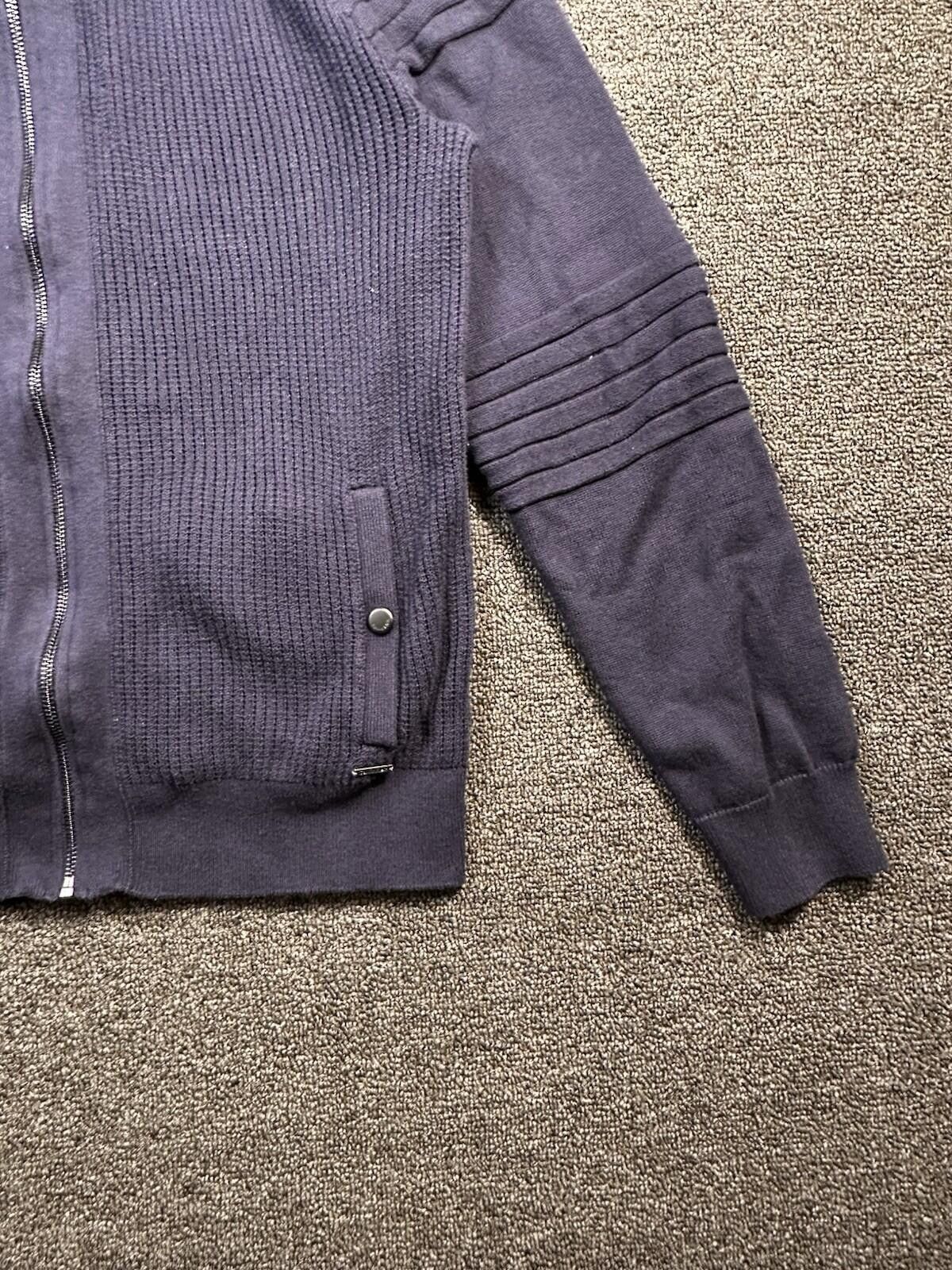 Calvin Klein Calvin Klein Men's Solid Blue Knit Full Zip Sweater Size L Size US L / EU 52-54 / 3 - 4 Thumbnail