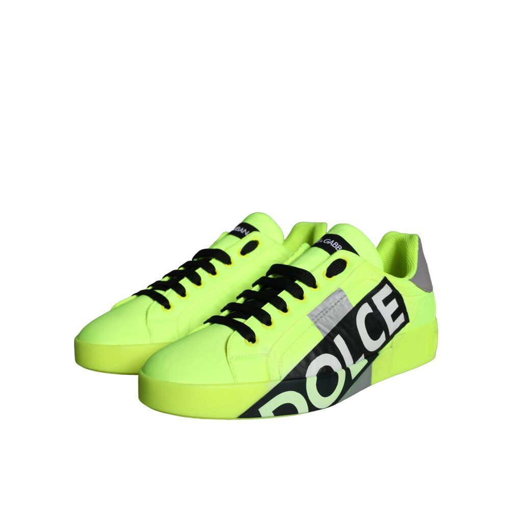 Dolce & Gabbana Dolce & Gabbana Neon Green Logo Tape Low Top Sneakers Shoes Size US 6 / EU 39 - 1 Thumbnail