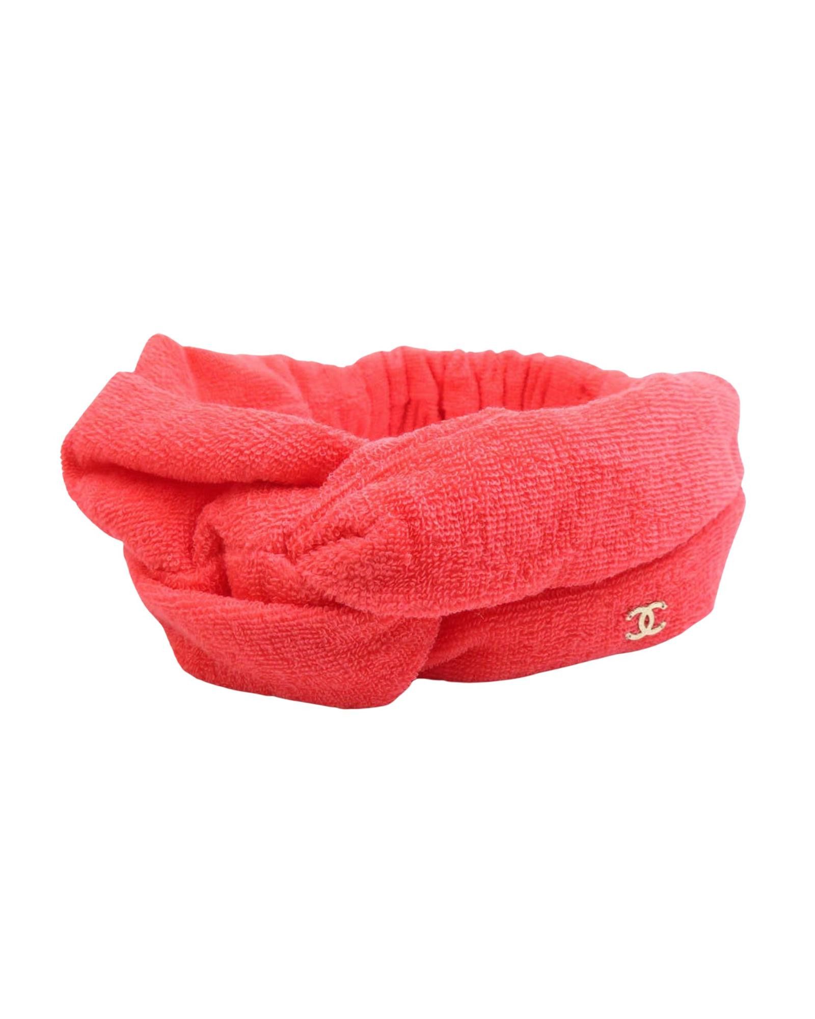 image of Stylish Pink Silk Chanel Headband, Women's