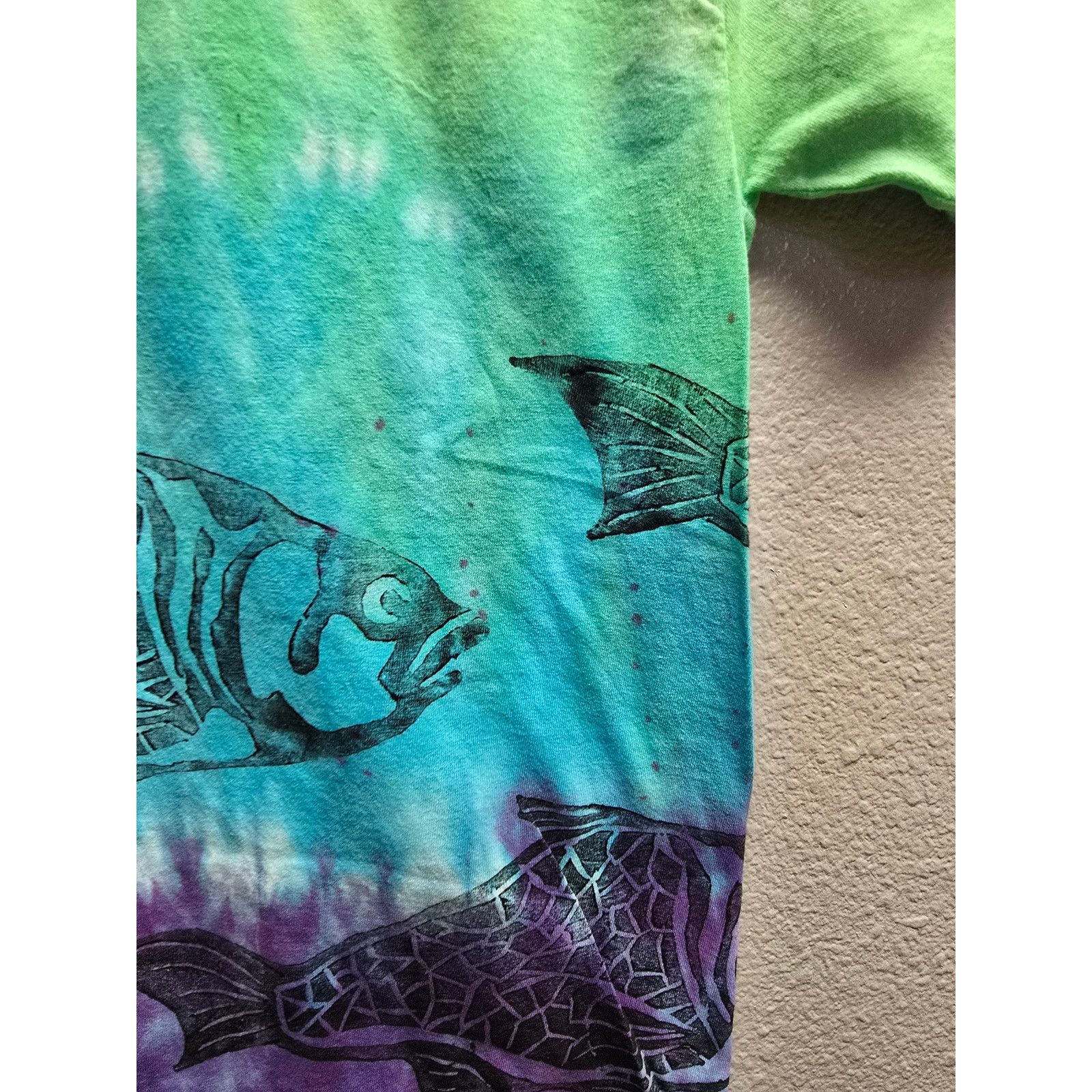 Hanes Fish Tie Dye Shirt Wrap Around Graphic Tee Hanes Colorful M Size US M / EU 48-50 / 2 - 2 Thumbnail