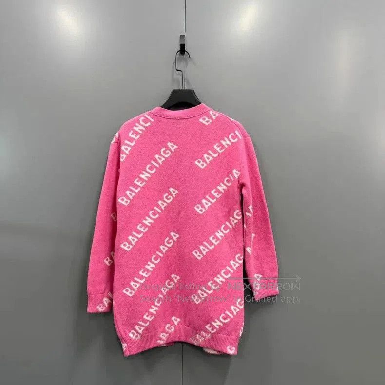 Balenciaga Balenciaga Pink Logo Knit Cardigan XS. Size US XS / EU 42 / 0 - 2 Thumbnail