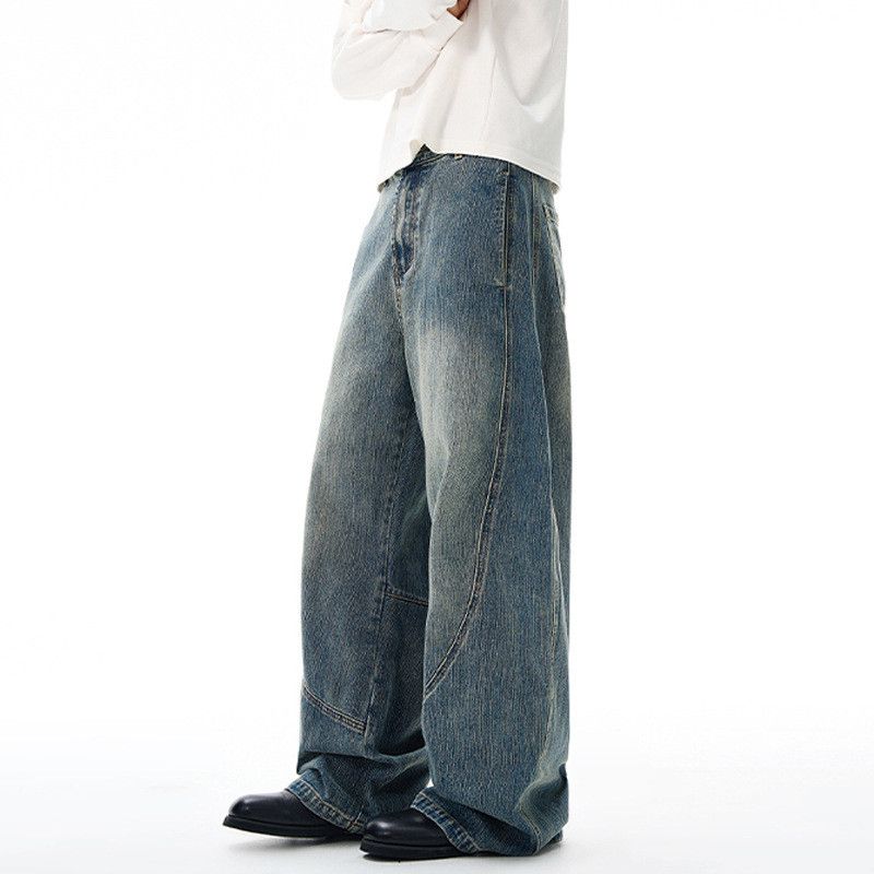Japanese Brand American high street men's washed distressed curved jeans Size US 32 / EU 48 - 4 Thumbnail