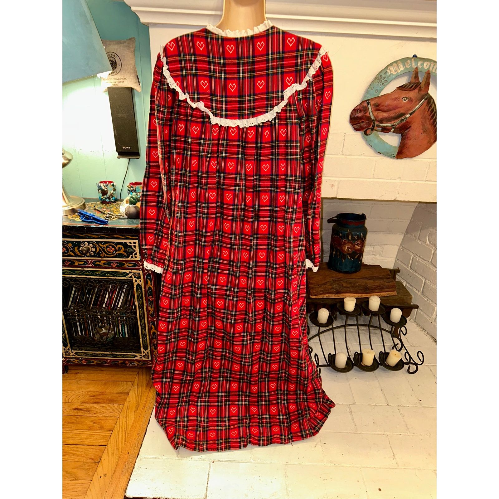 Other VINTAGE LANZ OF SALZBURG EILEEN WEST FLANNEL PLAID NIGHTGOWN Size ONE SIZE - 3 Thumbnail