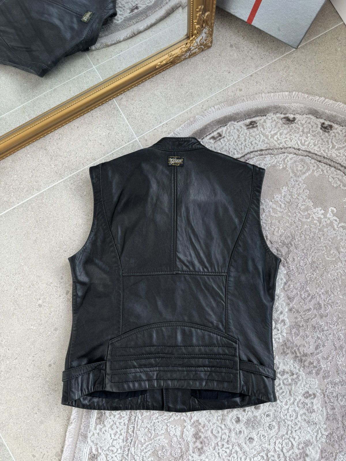 G-Star Vintage G-Star Raw Asymmetrical Leather Moto Racer Vest Y2K Size L / US 10 / IT 46 - 9 Thumbnail