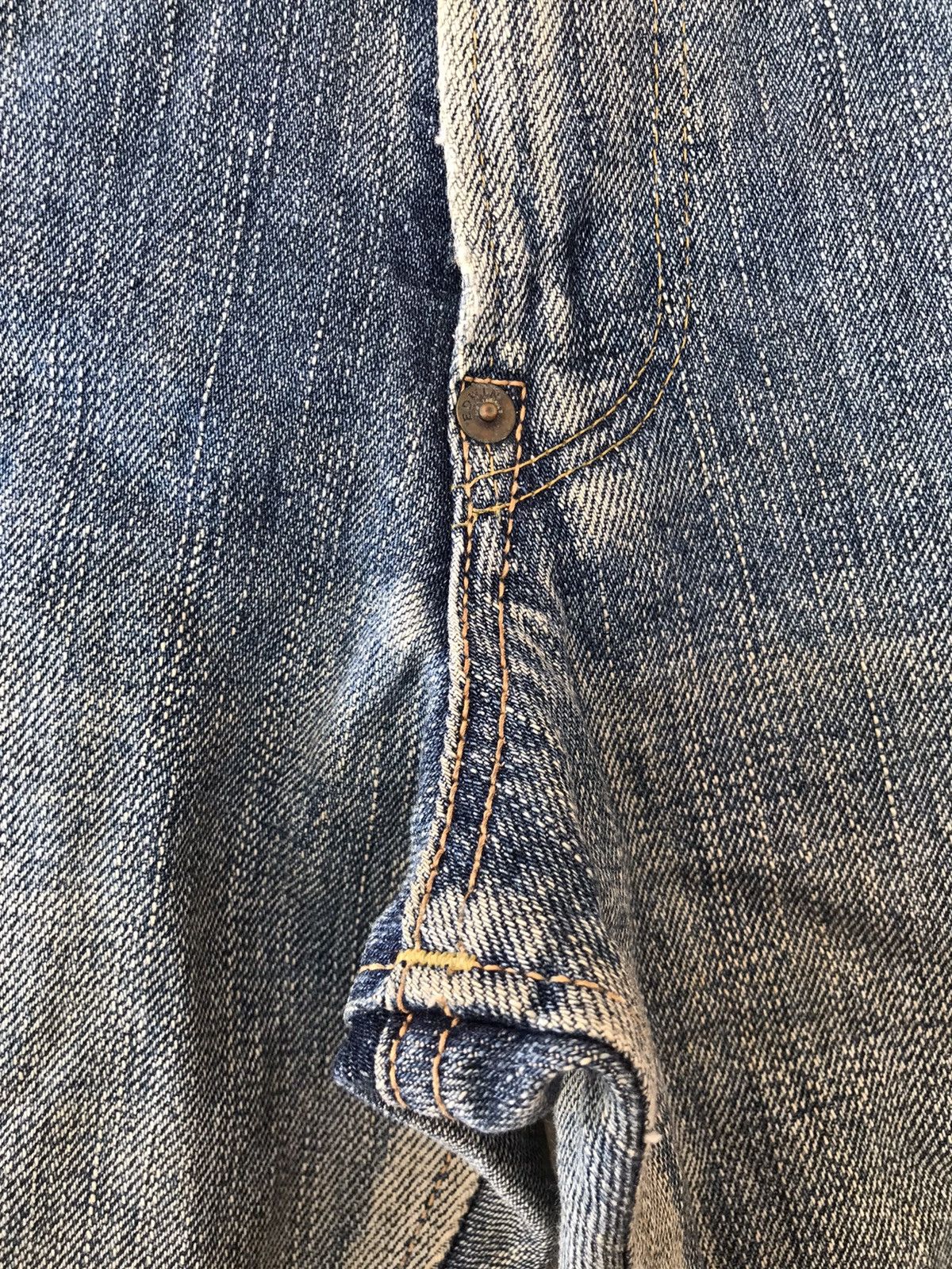 Edwin × Japanese Brand × Vintage EDWIN 505 Orange Tab Selvedge Jeans Distressed Denim Vintage Size US 31 - 6 Thumbnail