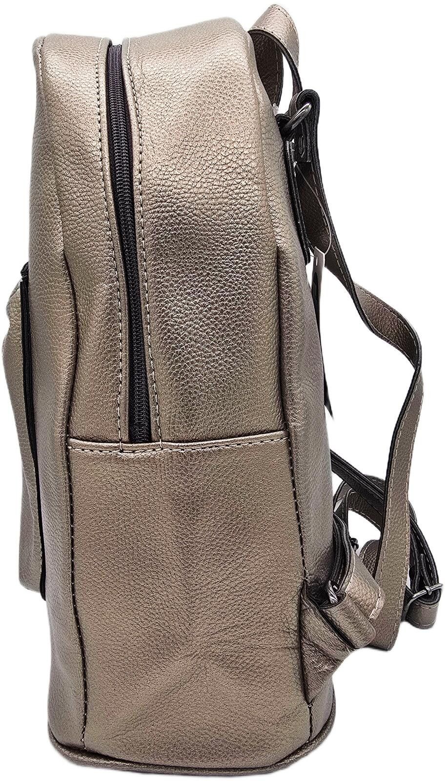 Other Metallic Taupe Backpack with Front Zipper Pocket Size ONE SIZE - 7 Thumbnail