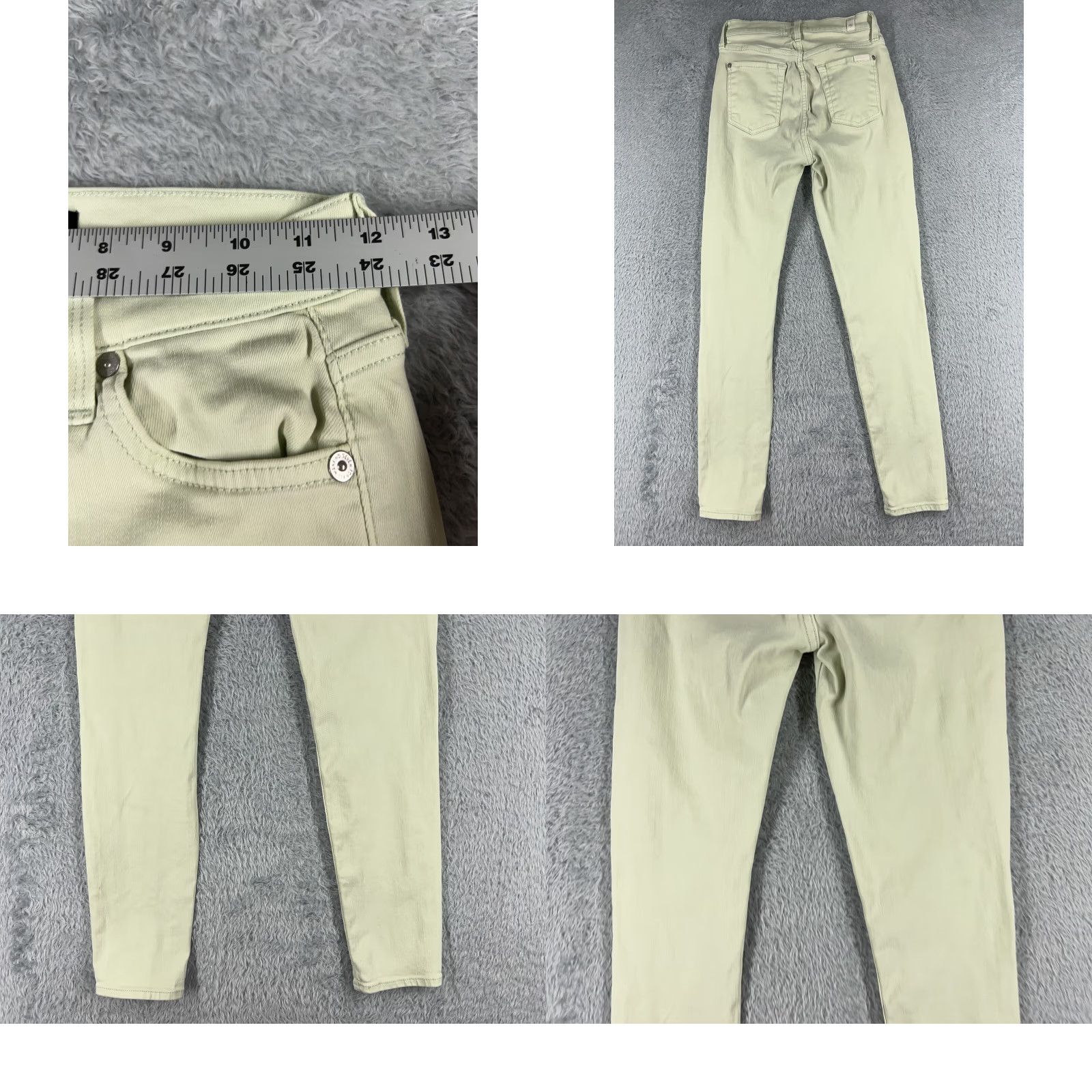 7 For All Mankind 7 For All Mankind Jeans Women Skinny Denim Green 25 24x27 Mid Rise Regular Inseam 27 in 5-Pocket Stretch Cotton Vintage No N/A Size 42" / US 20 - 9 Thumbnail