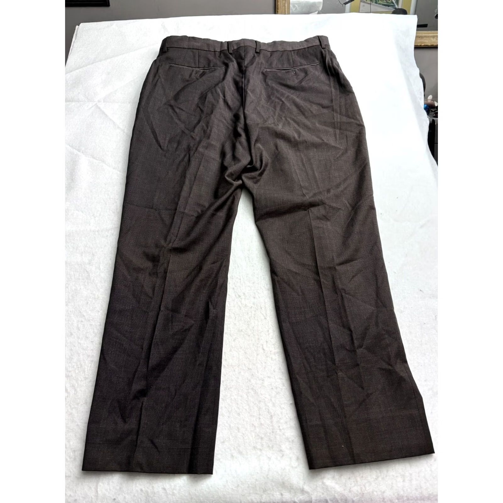 Banana Republic Banana Republic REDA Italy Slim Wool Super 110s Pants Men Brown Check Fit 36x32 38x29 Size US 36 / EU 52 - 5 Thumbnail