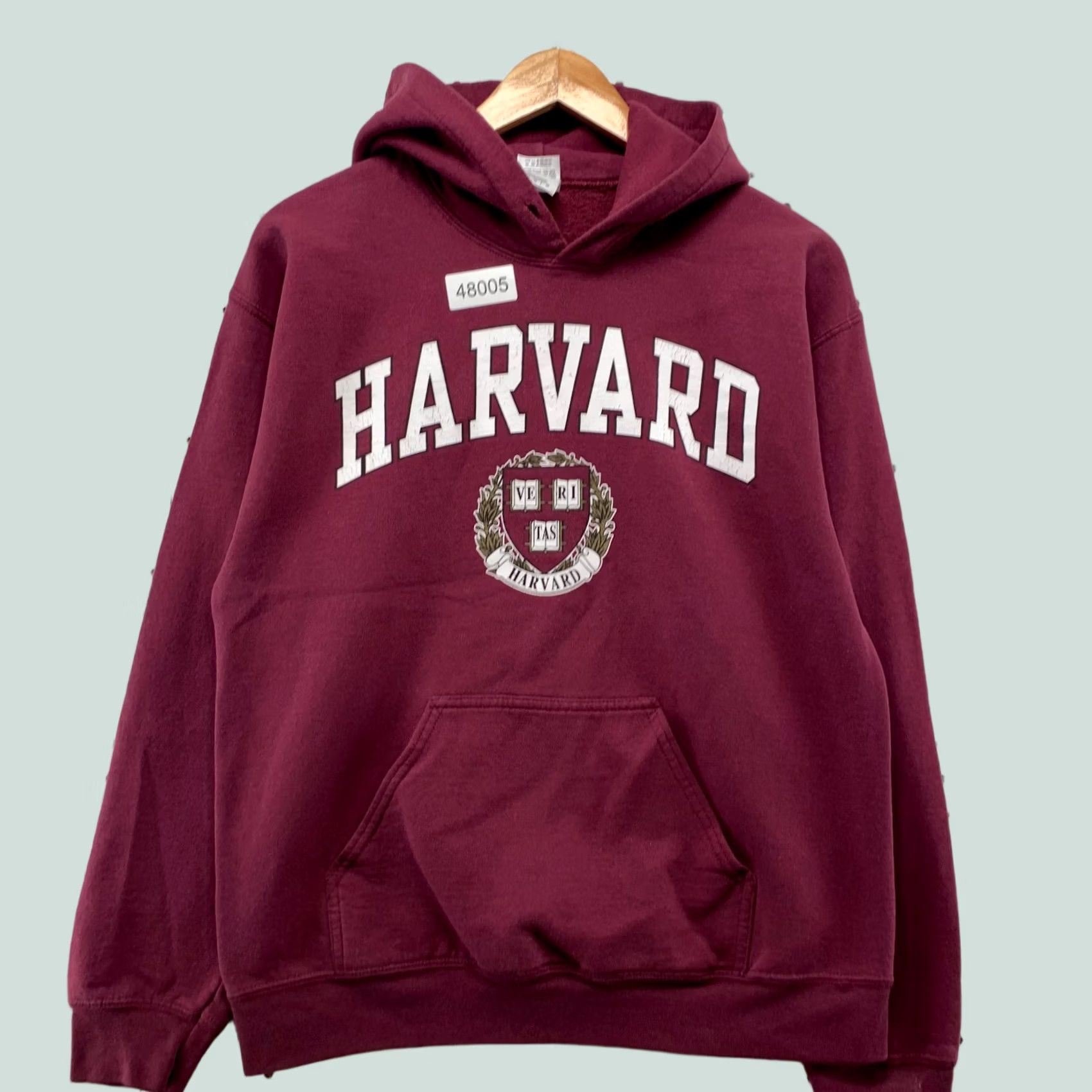 Gildan Harvard University Hoodie Sweatshirt Mens M Burgundy Fleece Hooded Pullover Size US M / EU 48-50 / 2 - 1 Thumbnail