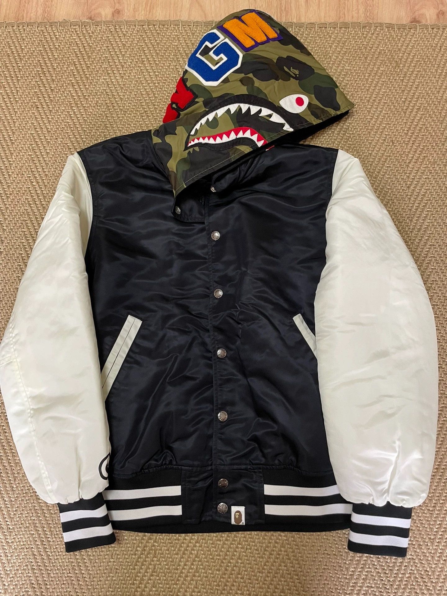 Bape BAPE Silk Color Blocked Cotton Shark Jacket M Size US M / EU 48-50 / 2 - 1 Thumbnail