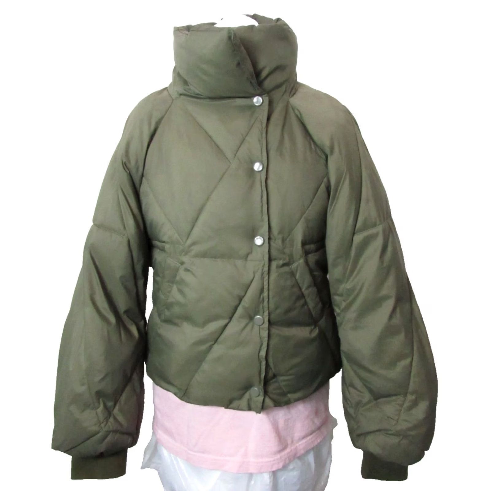 Vintage ESQUALO Military Green Puffer Jacket Snap Button Womens Size 6 Size M / US 6-8 / IT 42-44 - 4 Thumbnail